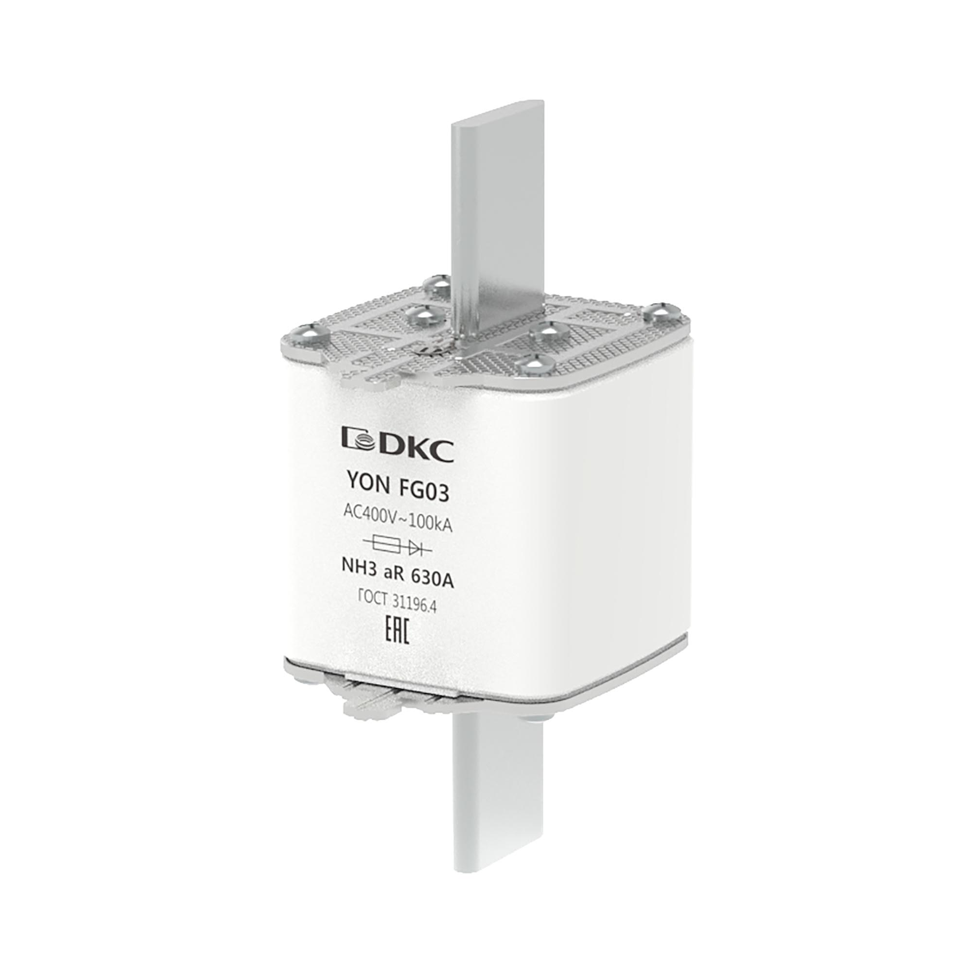 Предохранитель YON ножевого типа FG3 630А 400V характеристика aR