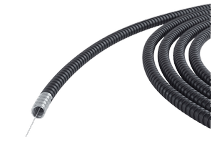 Flexible metal conduit with vacuum PVC coating low temperature