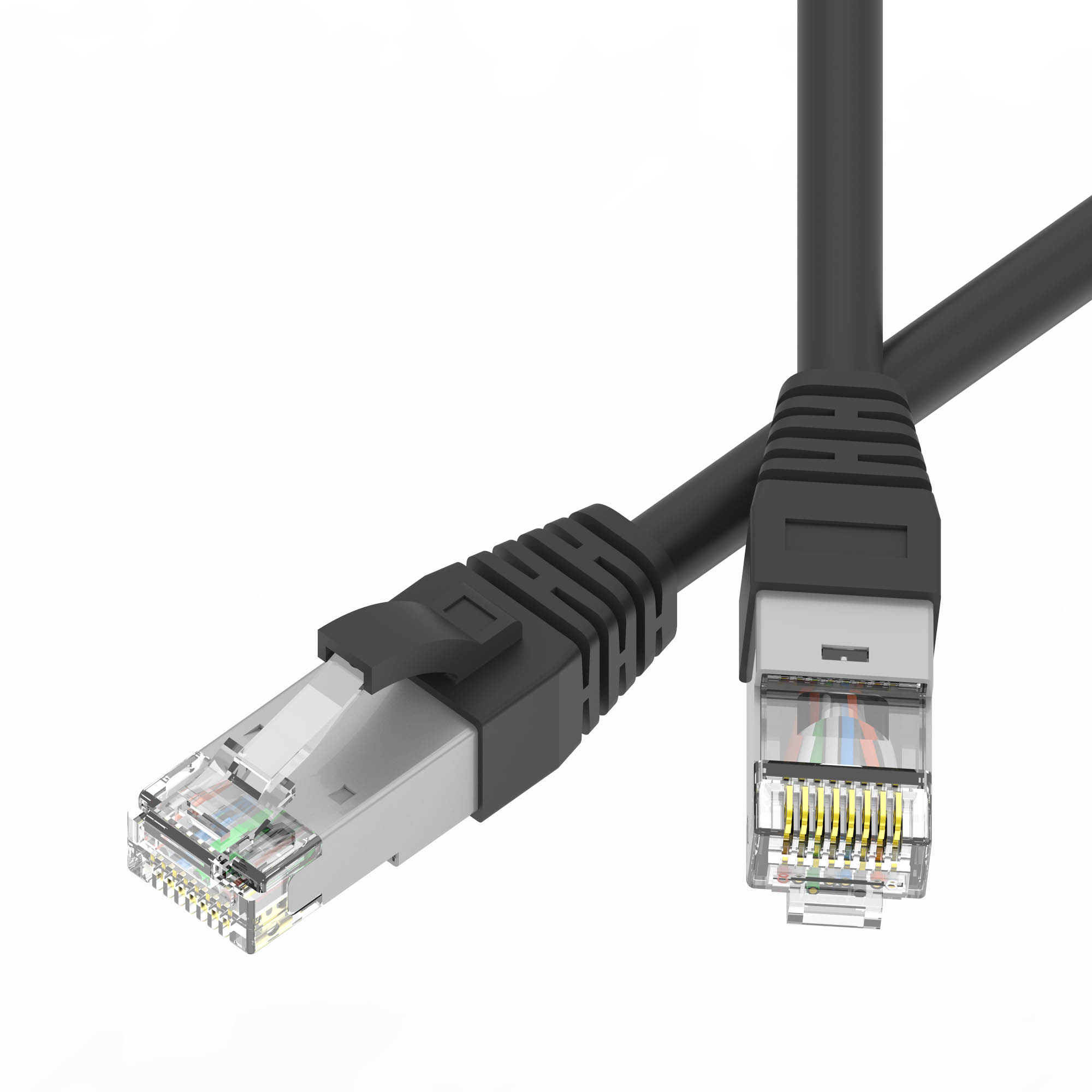 Коммутационные шнуры кат. 6А SLIM Патч-корд экранированный SLIM CAT6A S/FTP 4х2, 28 AWG, LSZH, чёрный, 2м DKC|ДКС