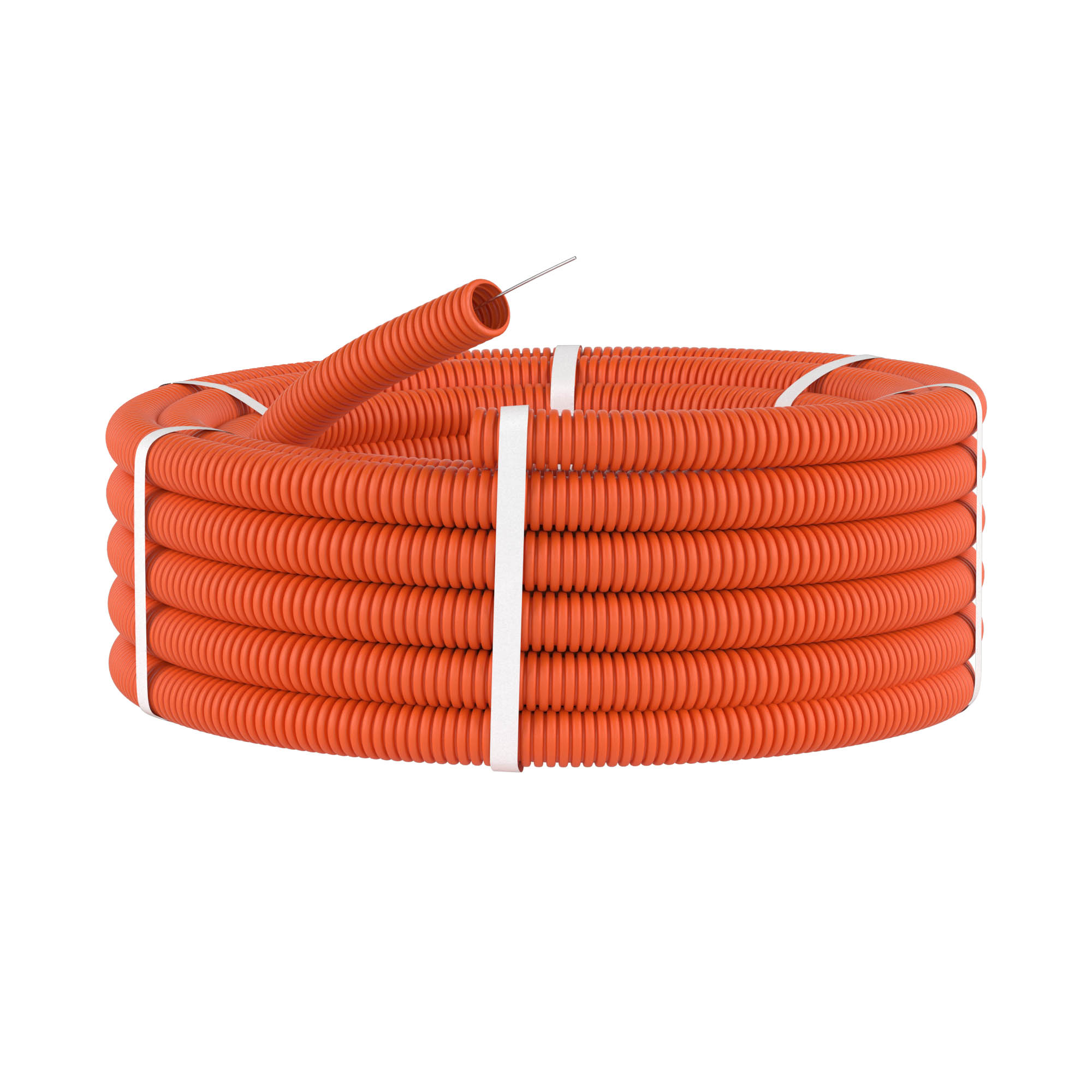 Труба ПНД гибкая гофр. д.20мм, тяжёлая с протяжкой, 100м, цвет ...