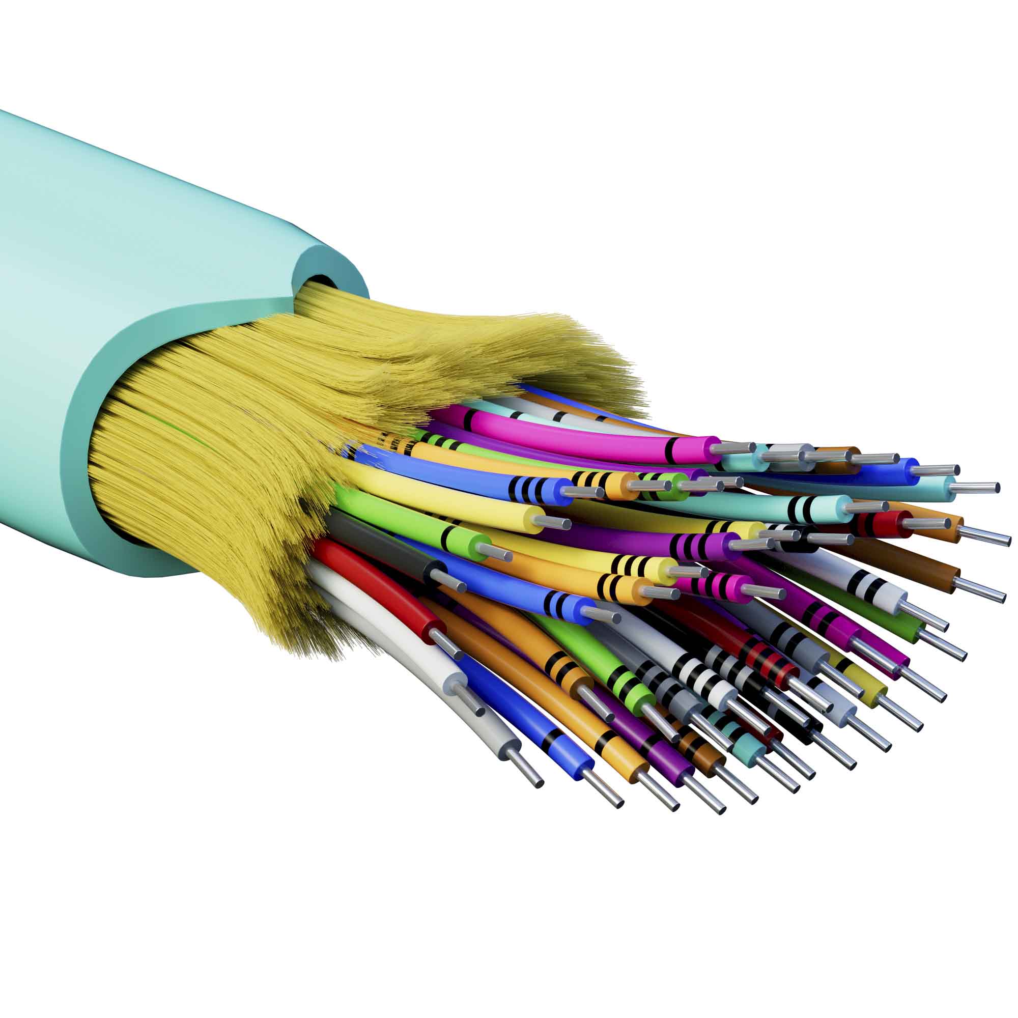 Кабели для внутренней прокладки с волокнами ОМ3 Кабель волоконно-оптический, распределительный, арамидные упрочняющие нити, для внутренней прокладки, нг(А)-HF, 48 ОВ, категория OM3 (G.651.1) плотный буфер, 0,4 кН, барабан 500 м DKC|ДКС