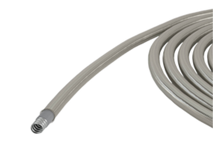 Flexible metal conduit in PVC coating protected by galvanisedsteel braid