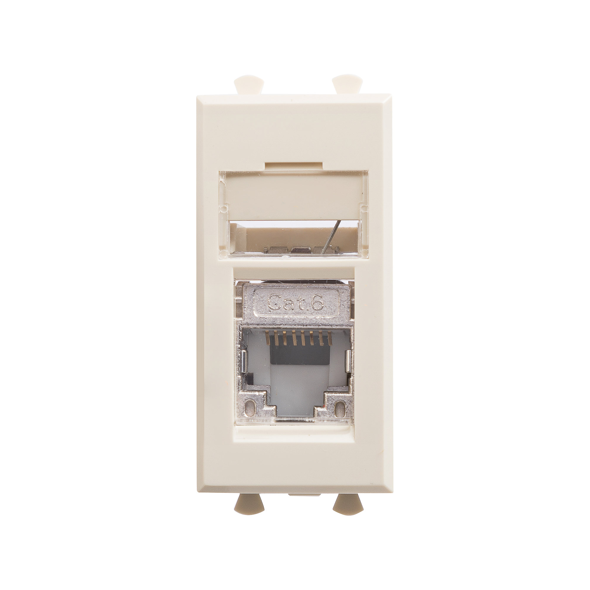 Компьютерная розетка RJ-45 модульная, кат.6 экранированная, "Avanti","Ванильная дымка", 1 модуль Компьютерные и телефонные розетки Компьютерная розетка RJ-45 модульная, кат.6 экранированная, "Avanti","Ванильная дымка", 1 модуль DKC|ДКС