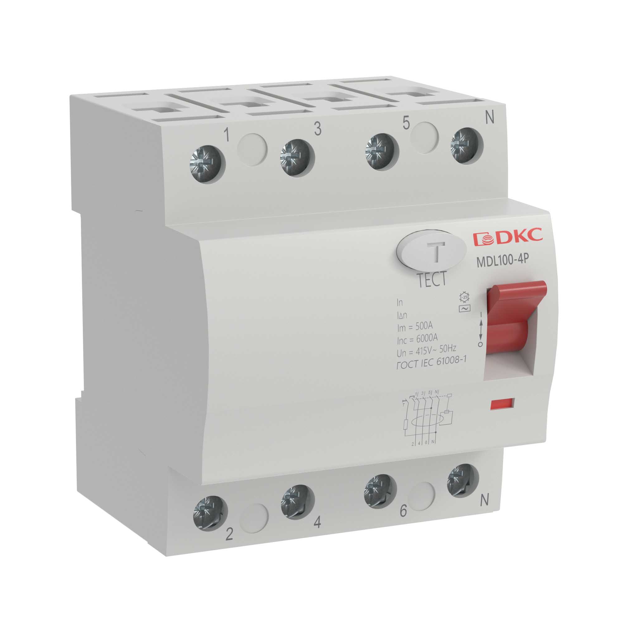 Residual current protection device RCCB YON MDL100 3P+N 30mA 40A type АC