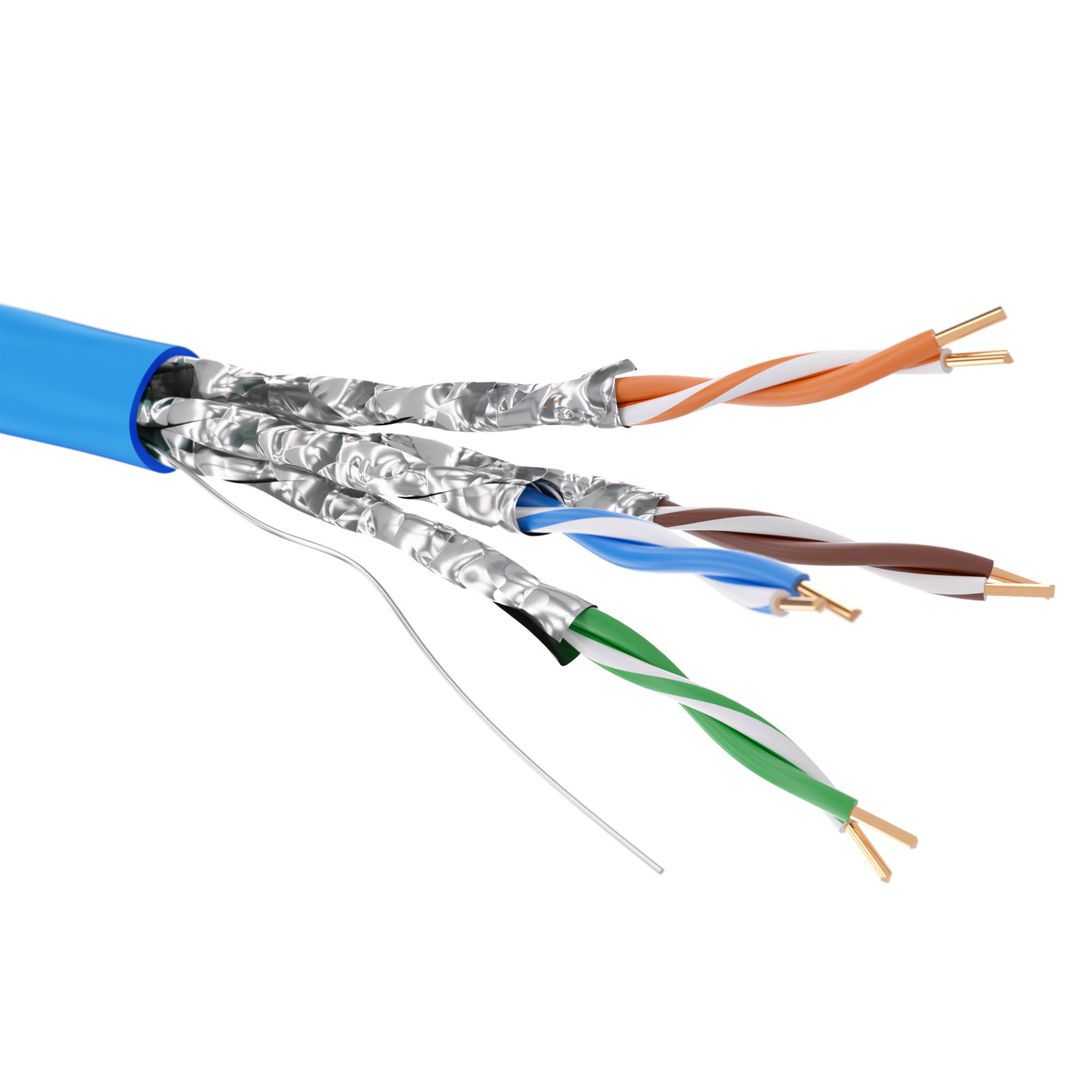 Кабели витая пара кат. 6А Кабель витая пара кат. 6А экранированный U/FTP, 4 пары, нг(А)-HF, цвет внешней оболочки синий, бухта 500 м DKC|ДКС