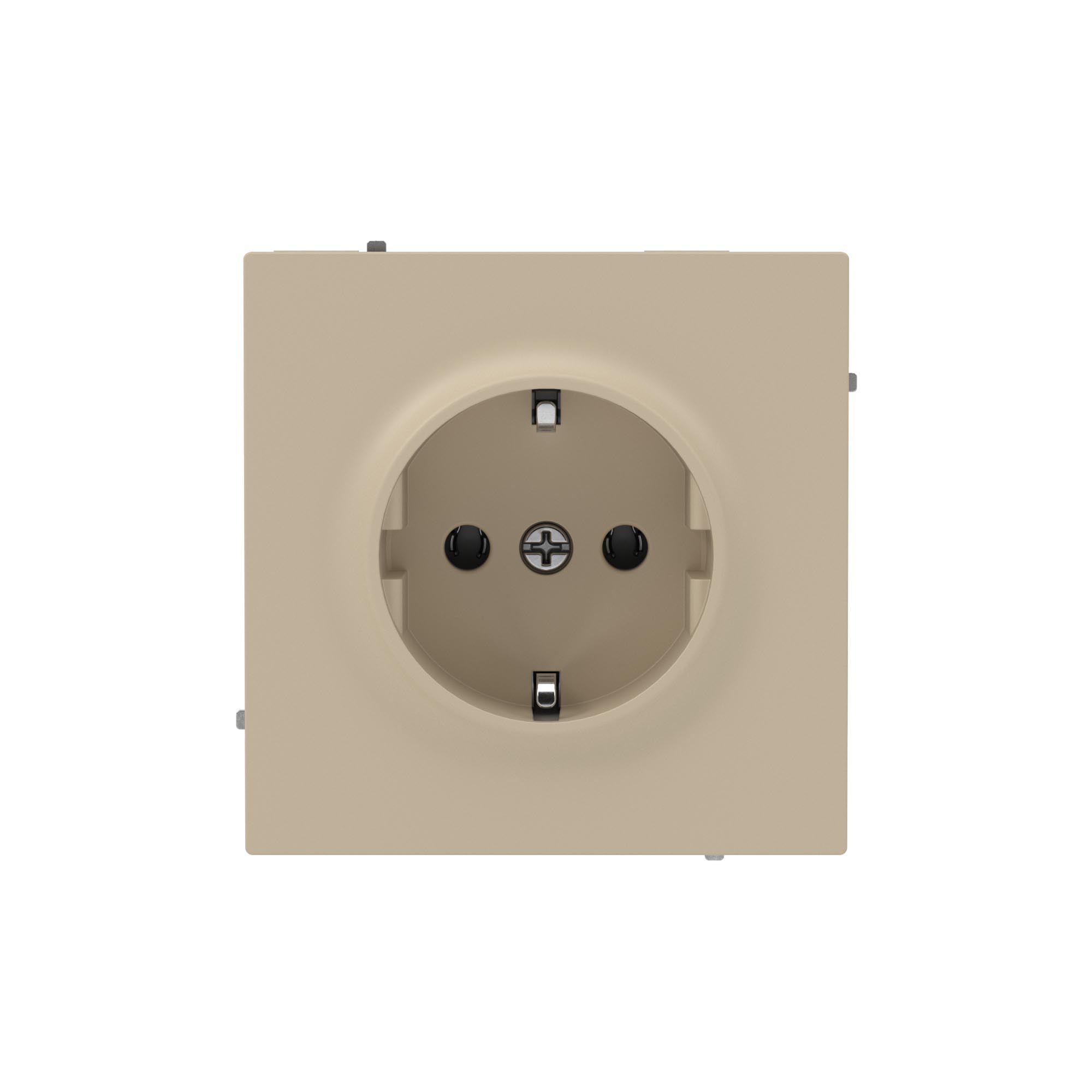 Силовые розетки Розетка силовая, 2P+E, без з/ш, KANT, ванильный марципан DKC|ДКС