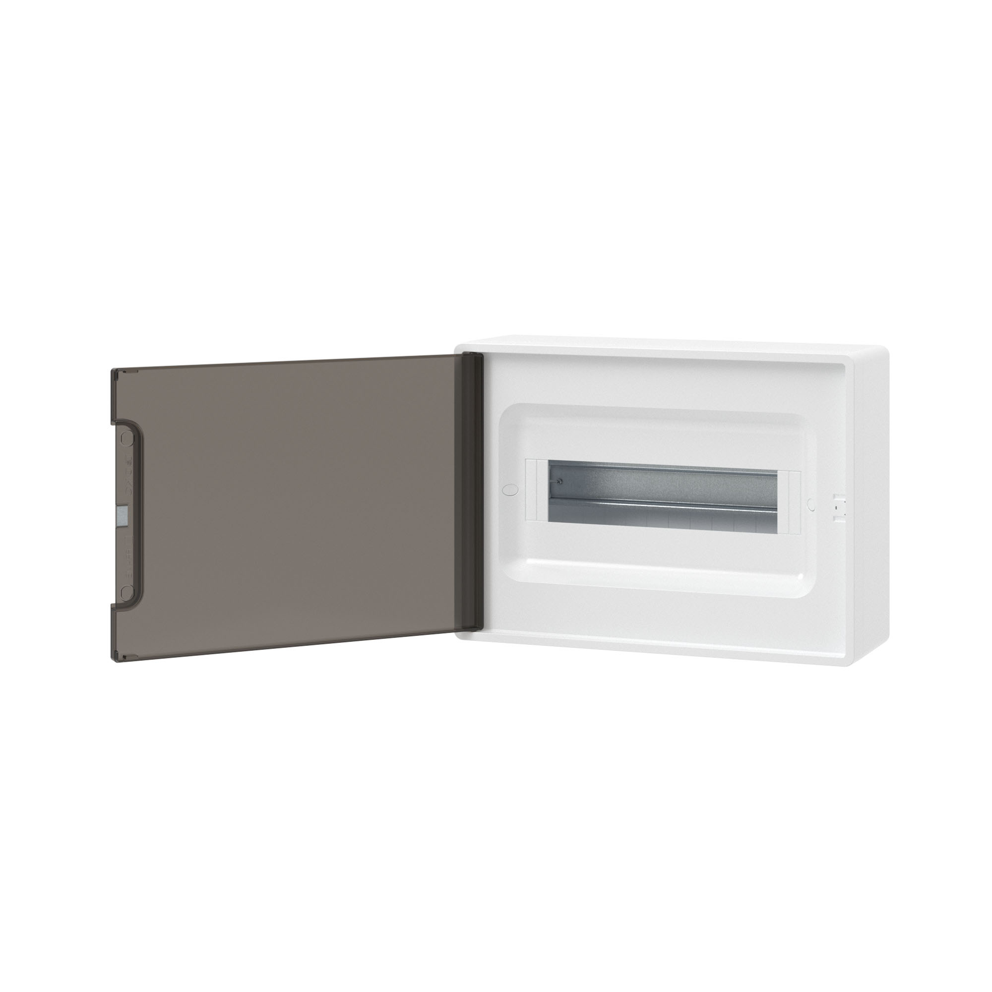 Щиток 12 мод настенный Фрейм (FRAME), белый, с тонированной дверцей, с 2 шинами  PEN на 6 и 8 отв.