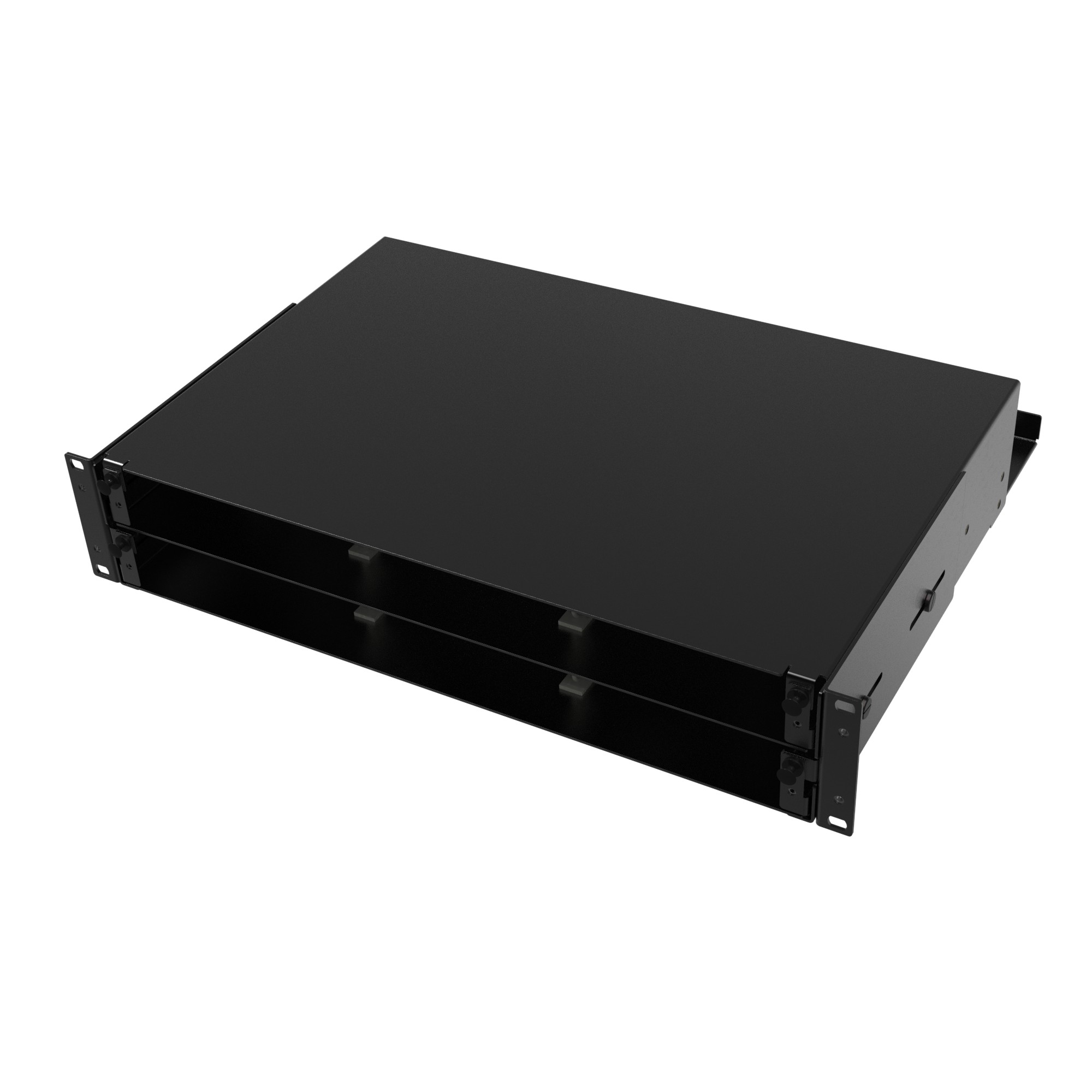 Оптические боксы Оптическая полка выдвижная, без лицевой панели, неукомплектованная, 2U, черная DKC|ДКС