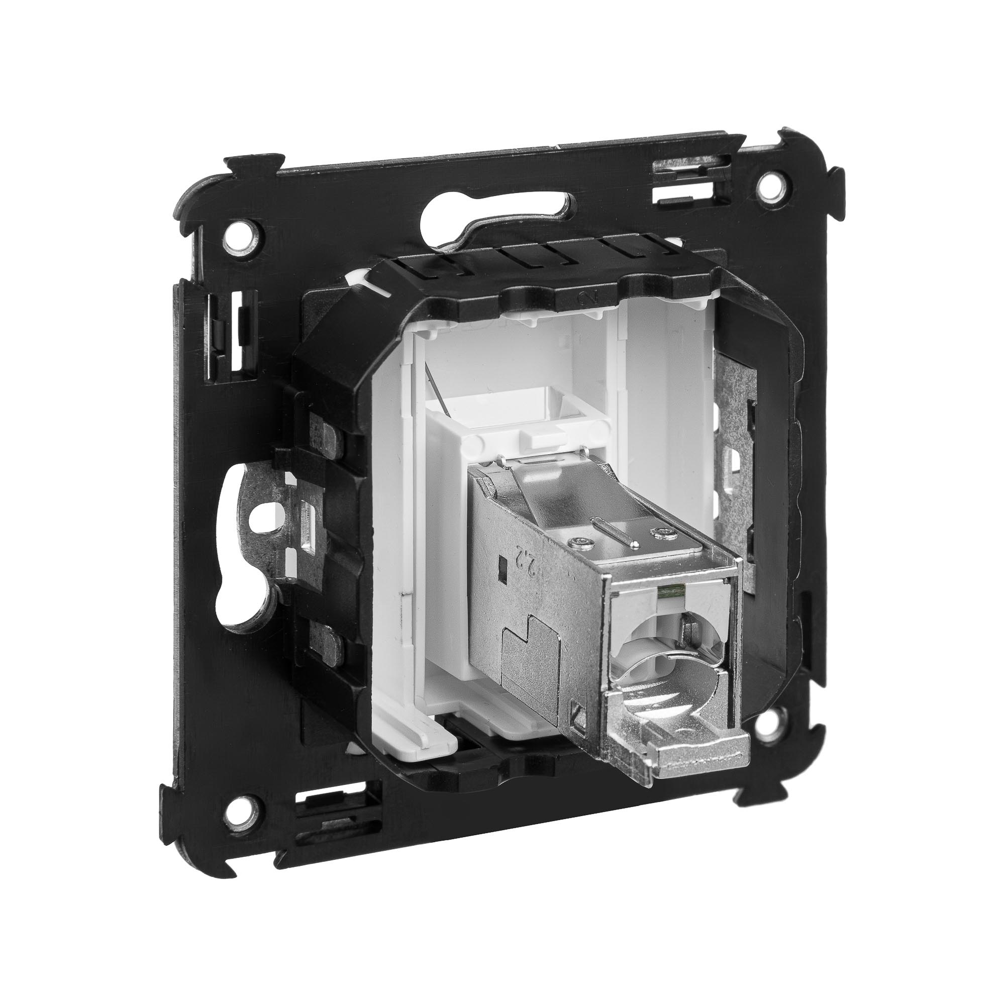 Компьютерная розетка RJ-45 в стену, кат.5e одинарная экранированная, Avanti, белое облако