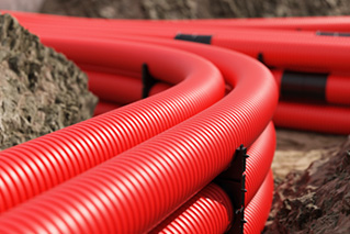 Cable laying system in the ground and outdoor laying –
