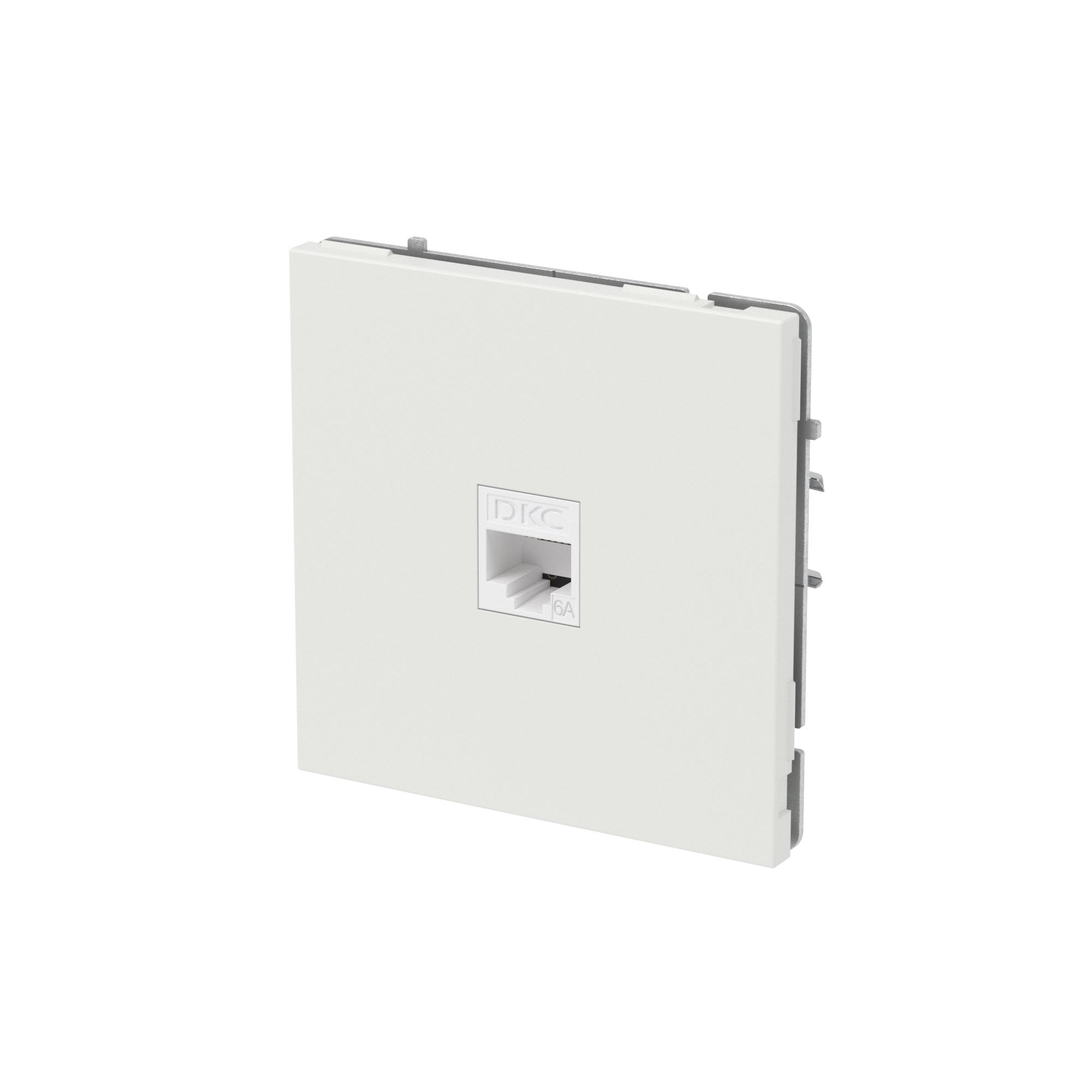 Компьютерная розетка RJ-45 без шторки, кат.6А одинарная,KANT, белый песок