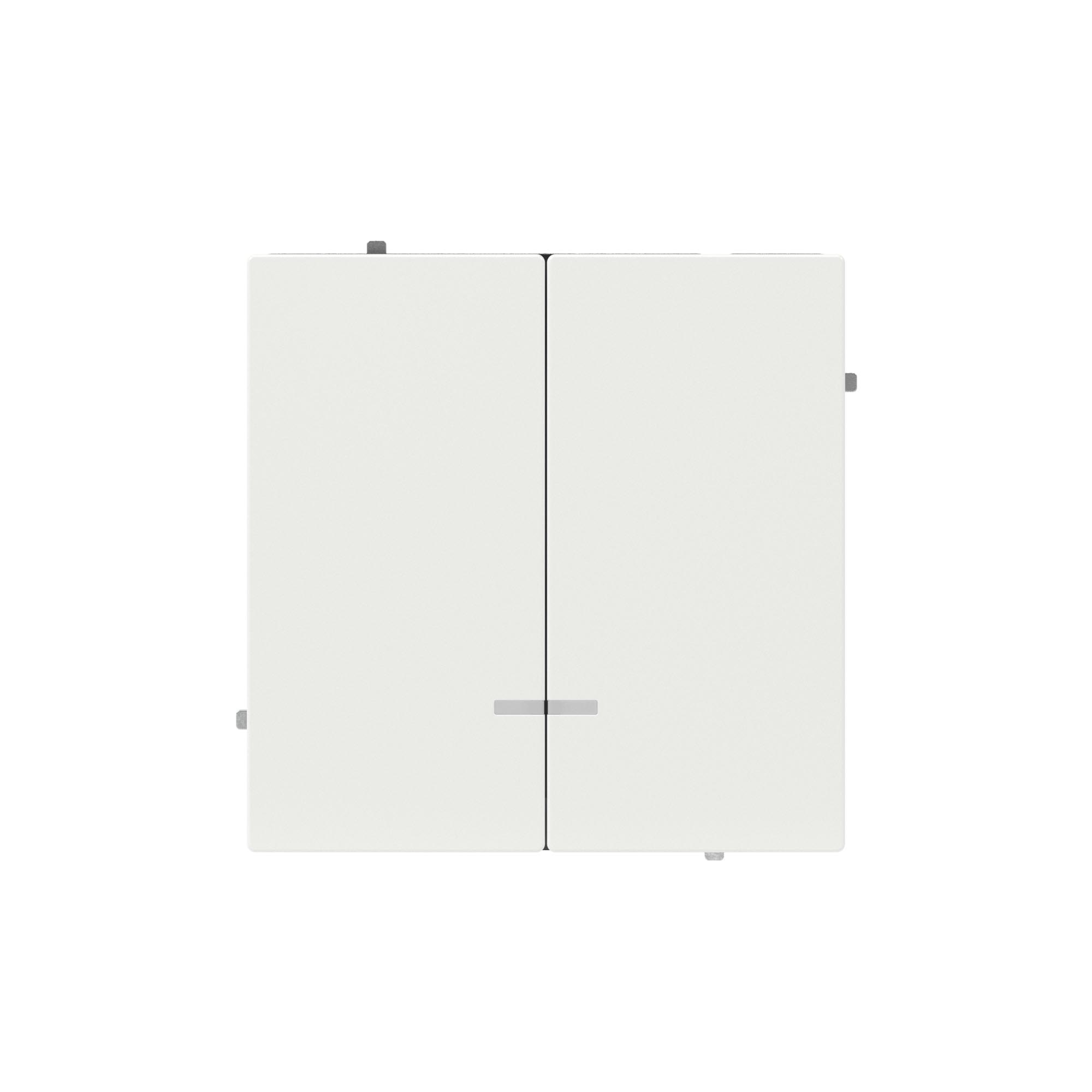 Переключатель двухклавишный с подсветкой, KANT, белая магнолия