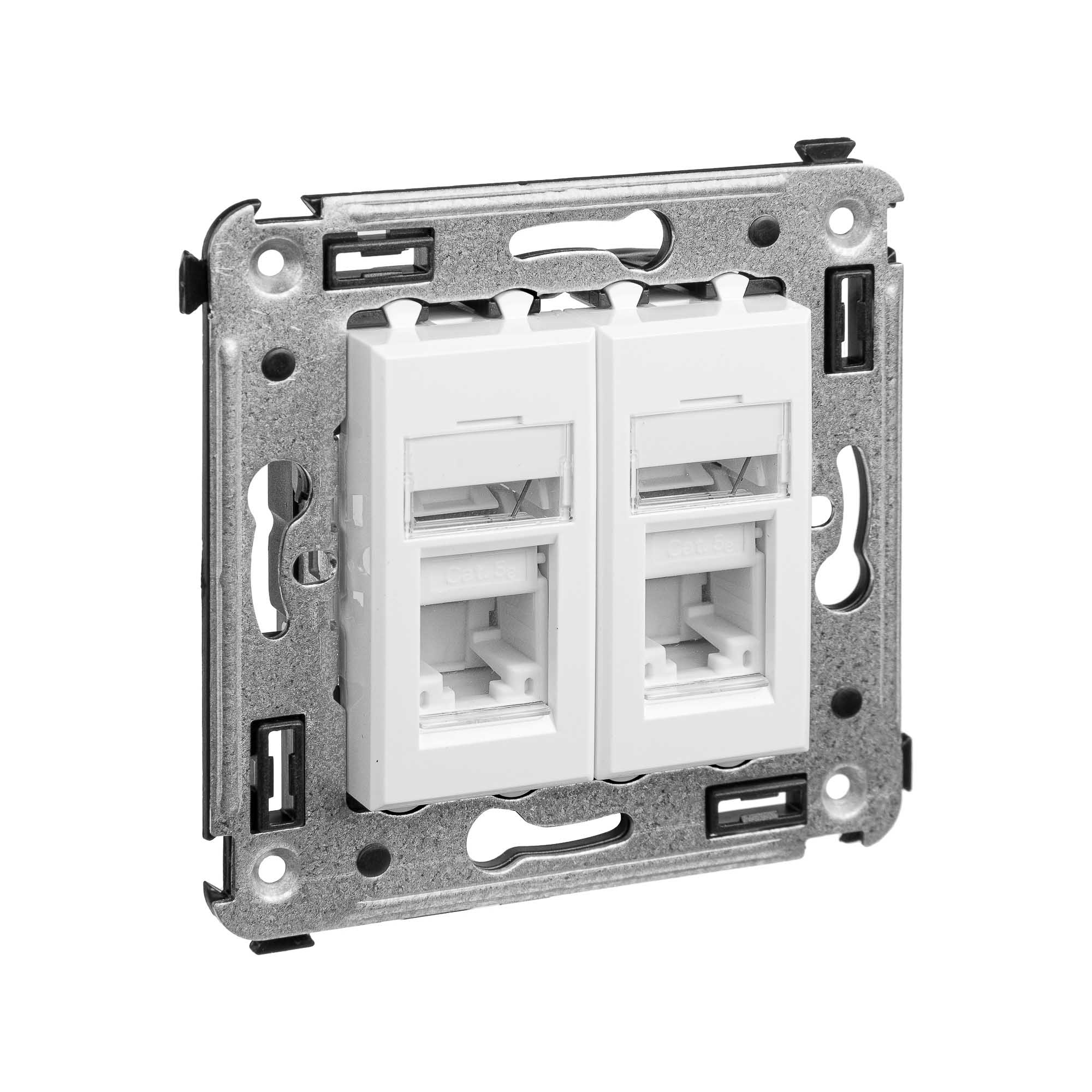 Компьютерная розетка RJ-45 в стену, кат.5e двойная, "Avanti", "Белое ...
