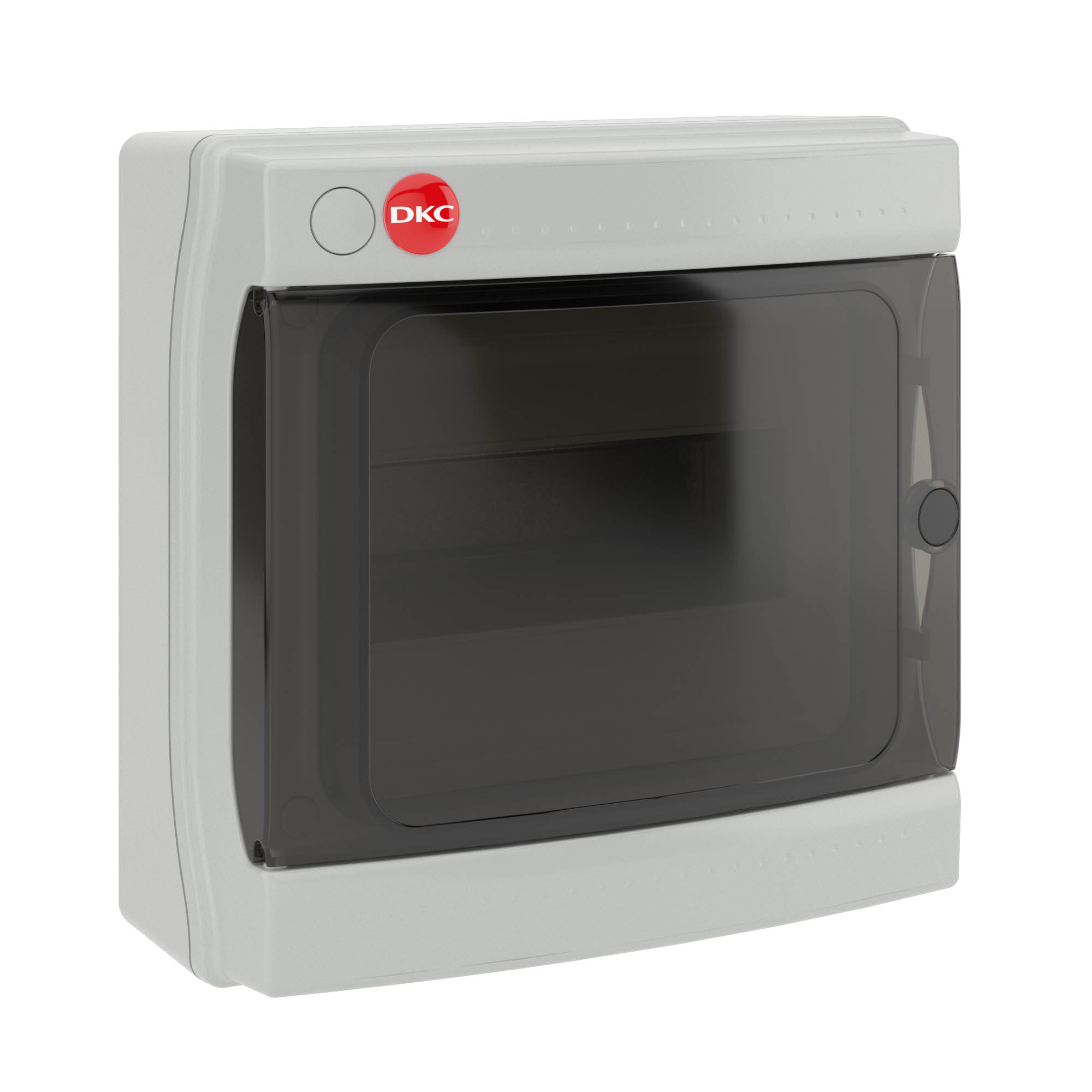 Модульные щитки настенные с дверцей IP65 Щиток настен.с двер.8мод.,IP65,сер.,с усил. клем.блок.1х87308 DKC|ДКС
