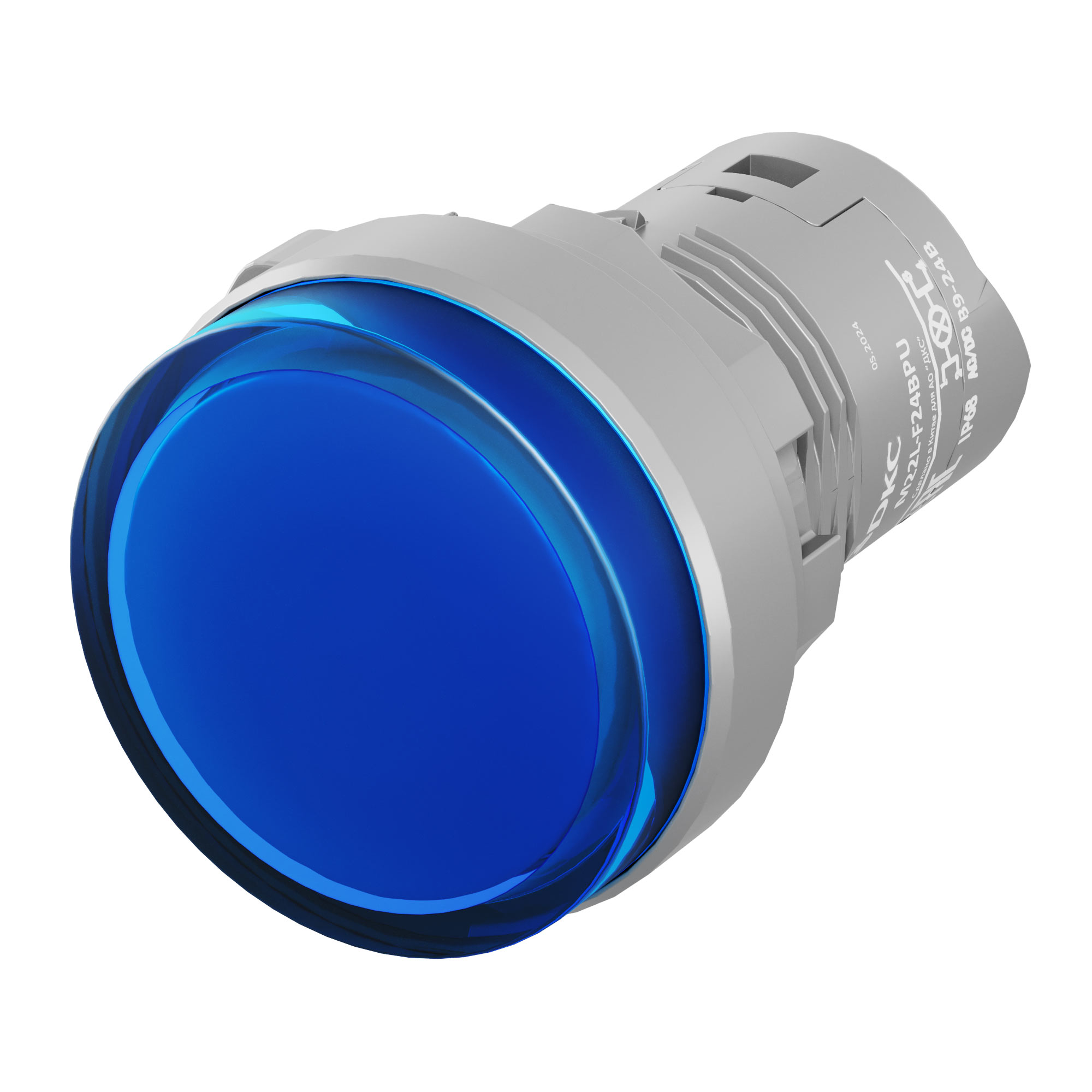 Сигнальная лампа со встроенным диодом 9-24В, синяя, зажим Push-In