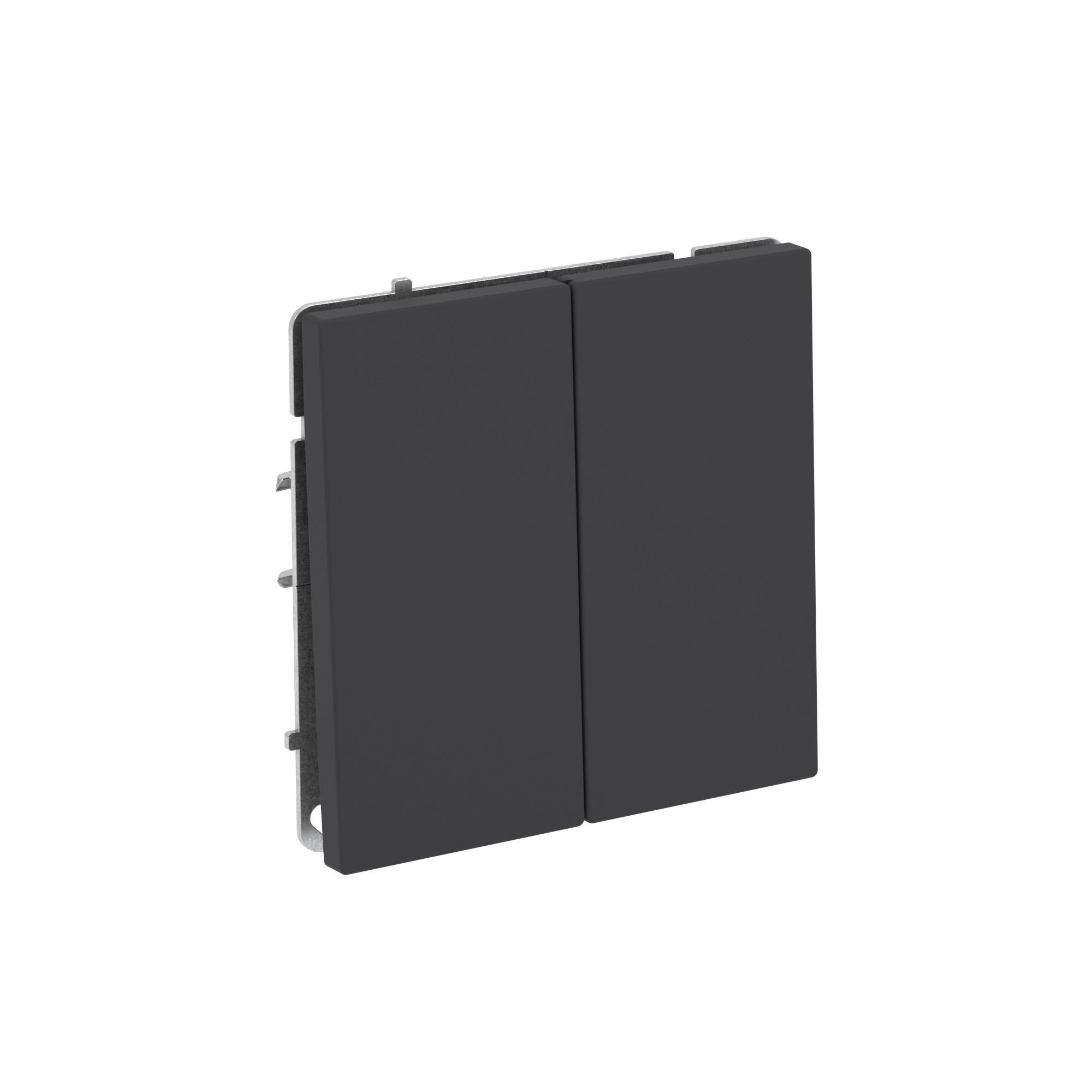 Выключатель двухклавишный, KANT, черный уголь