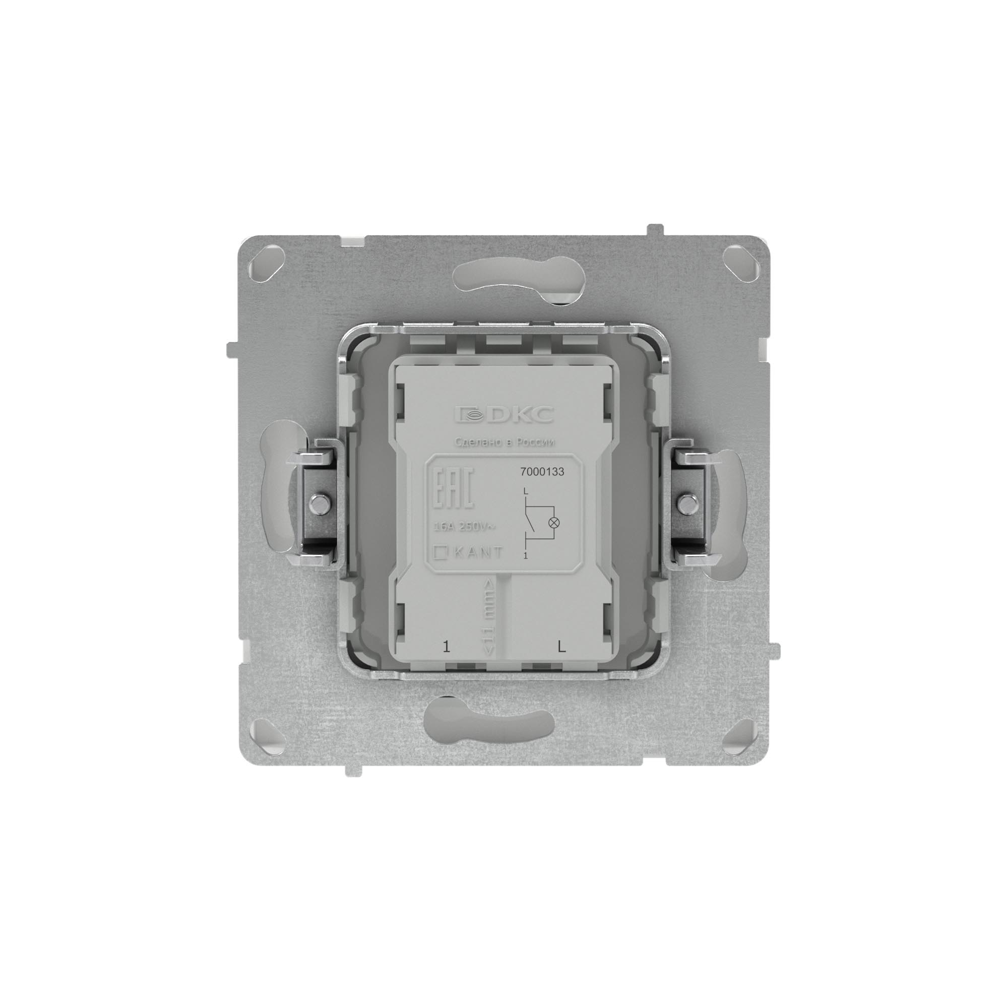 Выключатель одноклавишный с подсветкой, KANT, белая магнолия