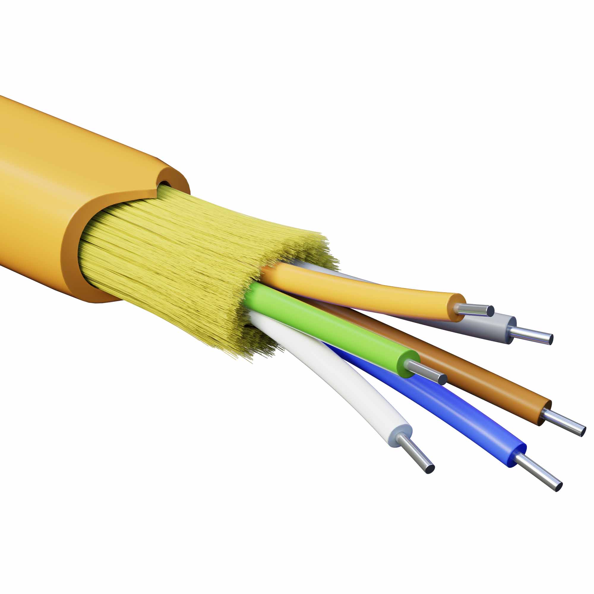 Кабель волоконно-оптический, распределительный, арамидные упрочняющие ...