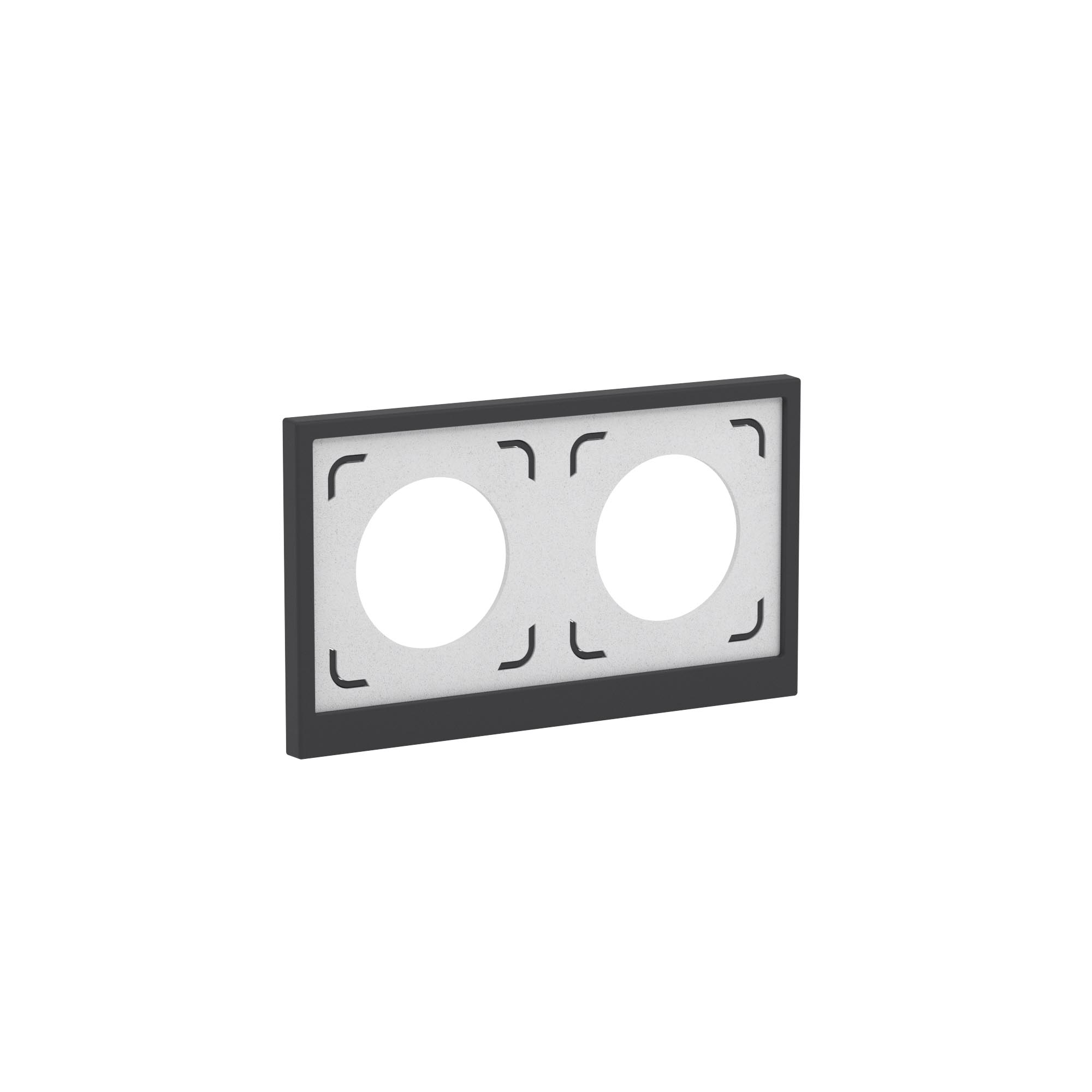 Рамка 2 поста IP44, KANT, черный уголь