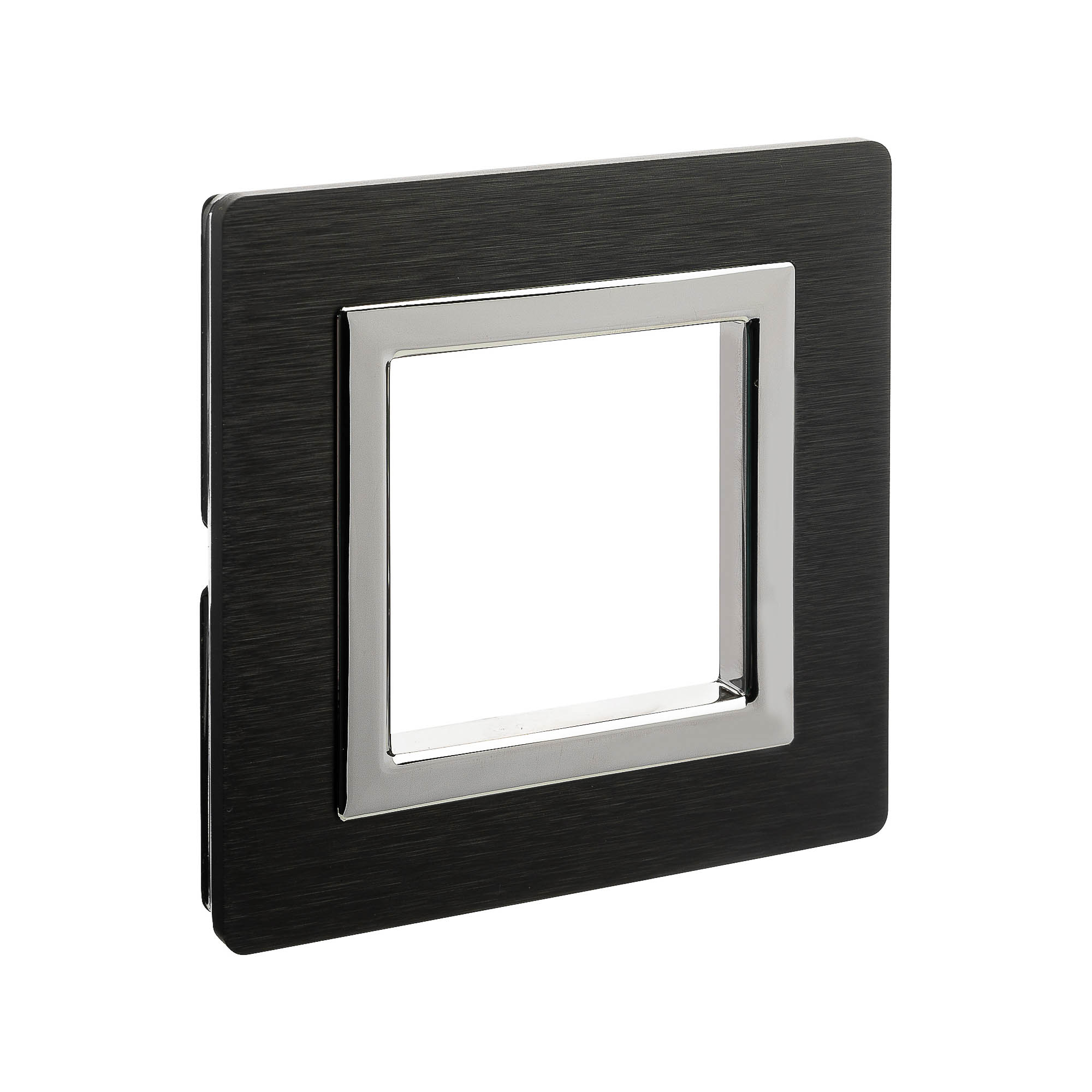 Рамка из алюминия 1 пост (2 мод.), Avanti, черная