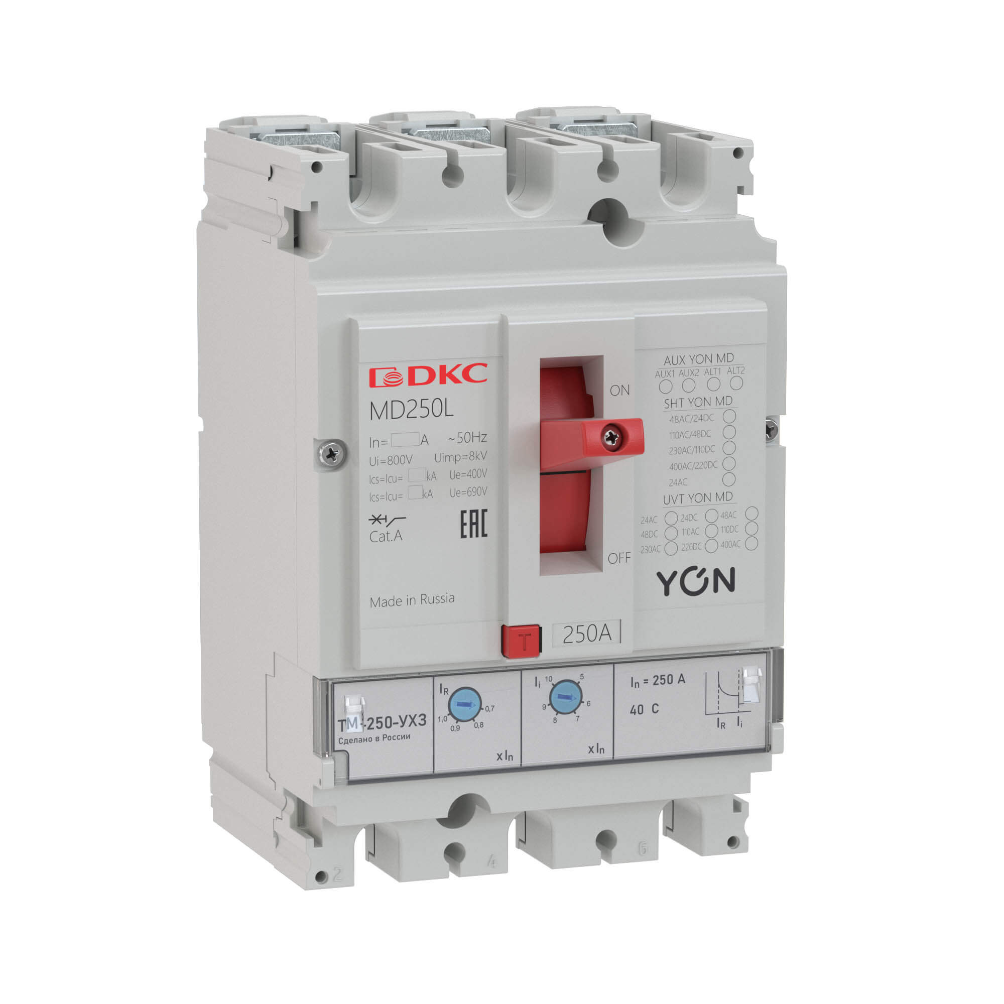 Авт. выкл. YON MD250N-TM040 3P 40А 40kA Ir 0.7…1xIn DKC