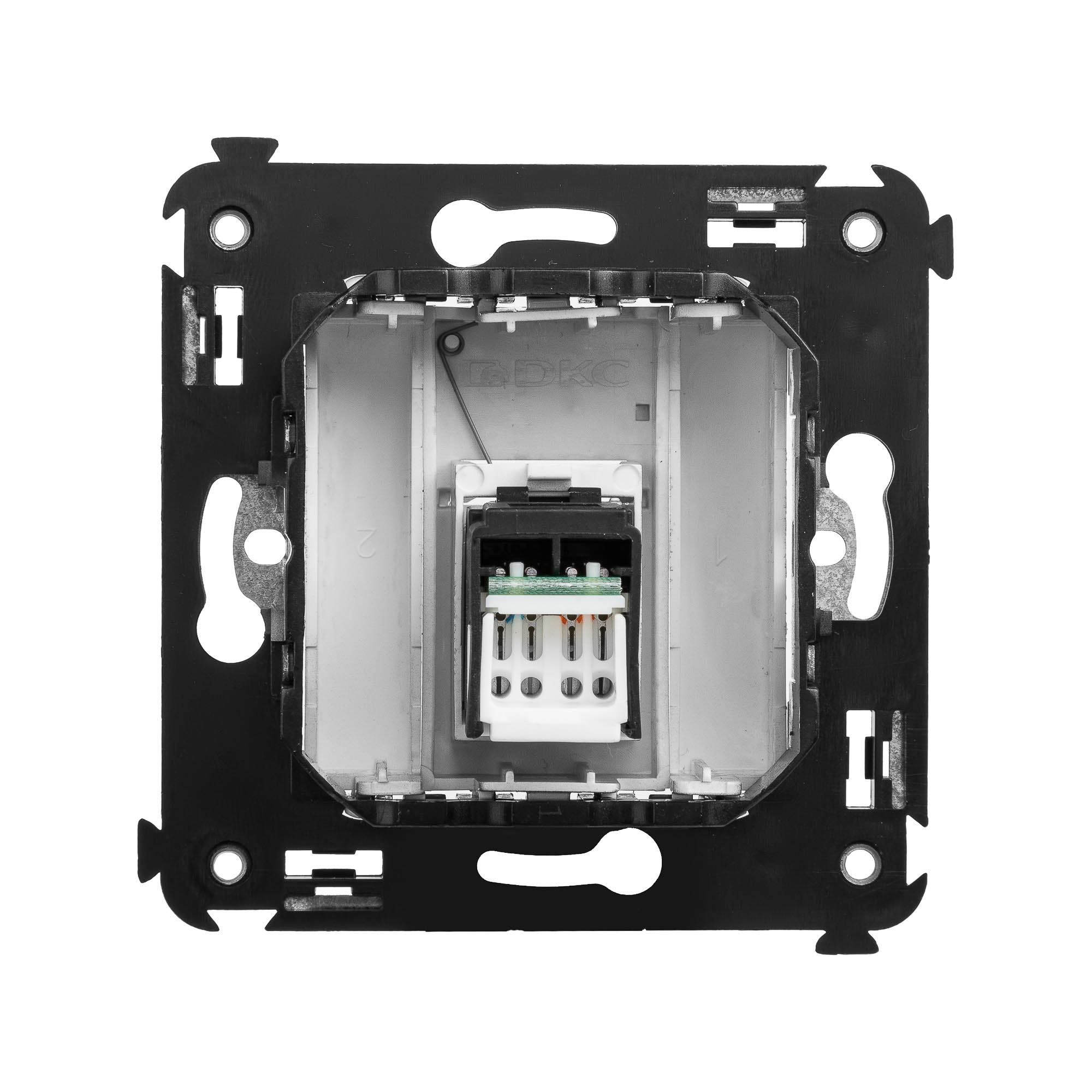 Компьютерная розетка RJ-45 в стену, кат.5e одинарная, Avanti, закаленная сталь