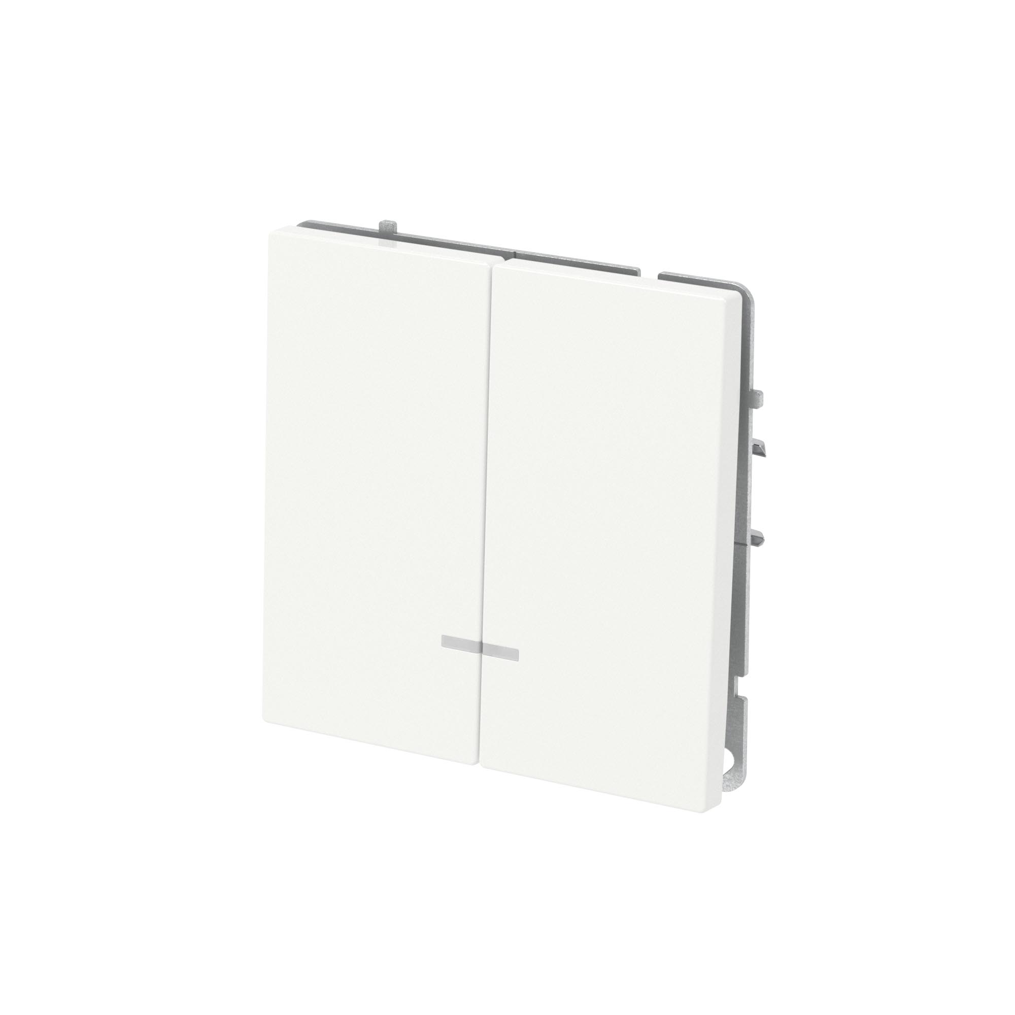 Выключатель двухклавишный с подсветкой, KANT, белая магнолия