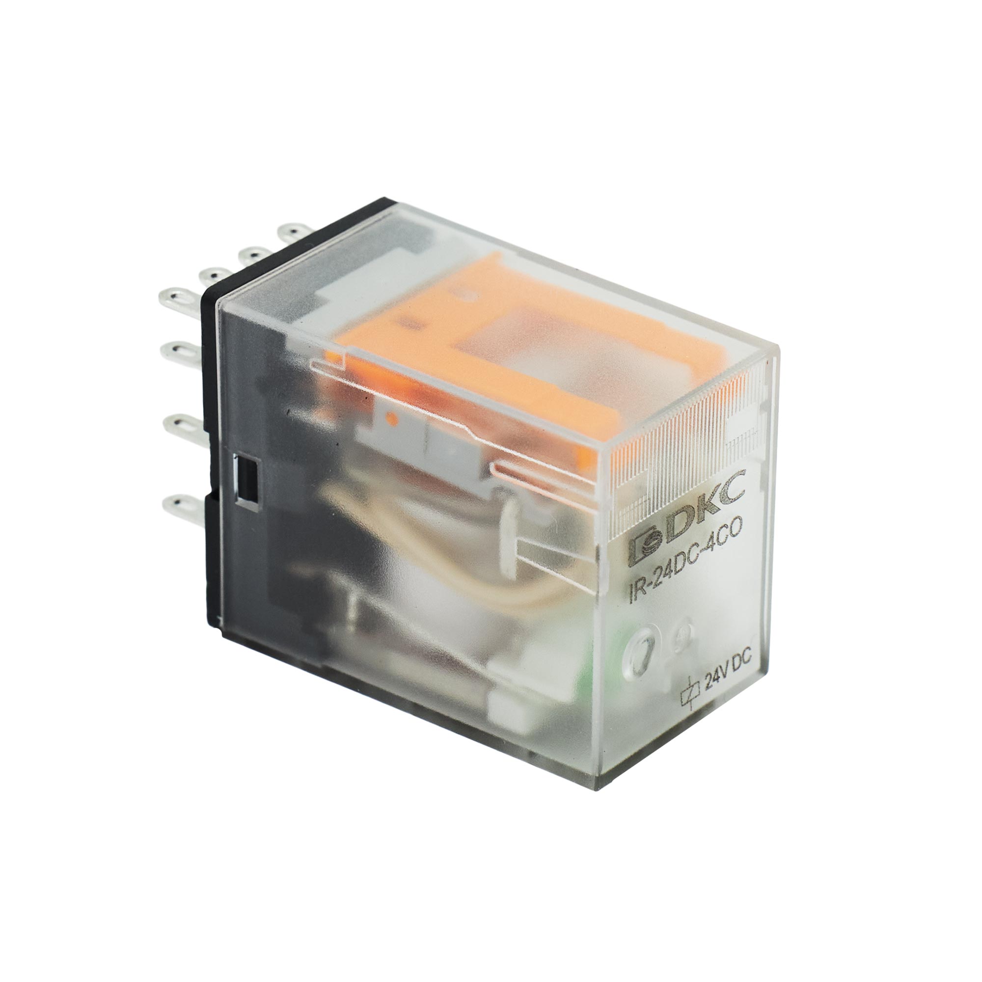 Реле миниатюрное промышленное общего назначения, 4CO, ком. ток 5А, AgSnO2, напряжение 24V DC, опция: светодиод