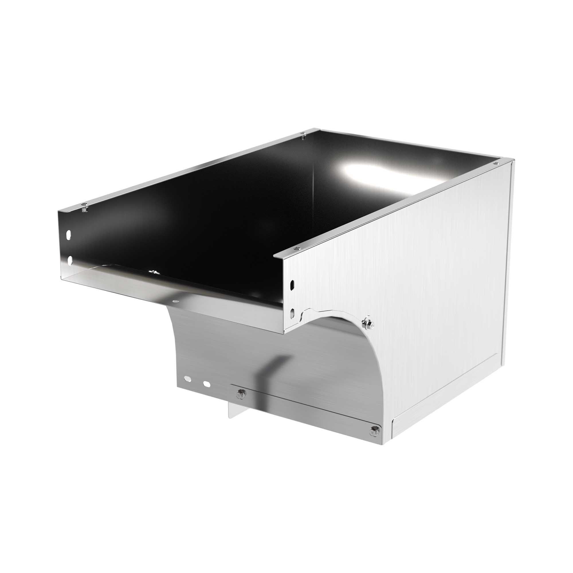 Комплектные аксессуары Угол CDSS 90 вертикальный внешний переходник левосторонний осн.600 H100, нержавеющая сталь AISI 304, в комплекте с крепежными элементами и соединительными пластинами, необходимыми для монтажа DKC|ДКС