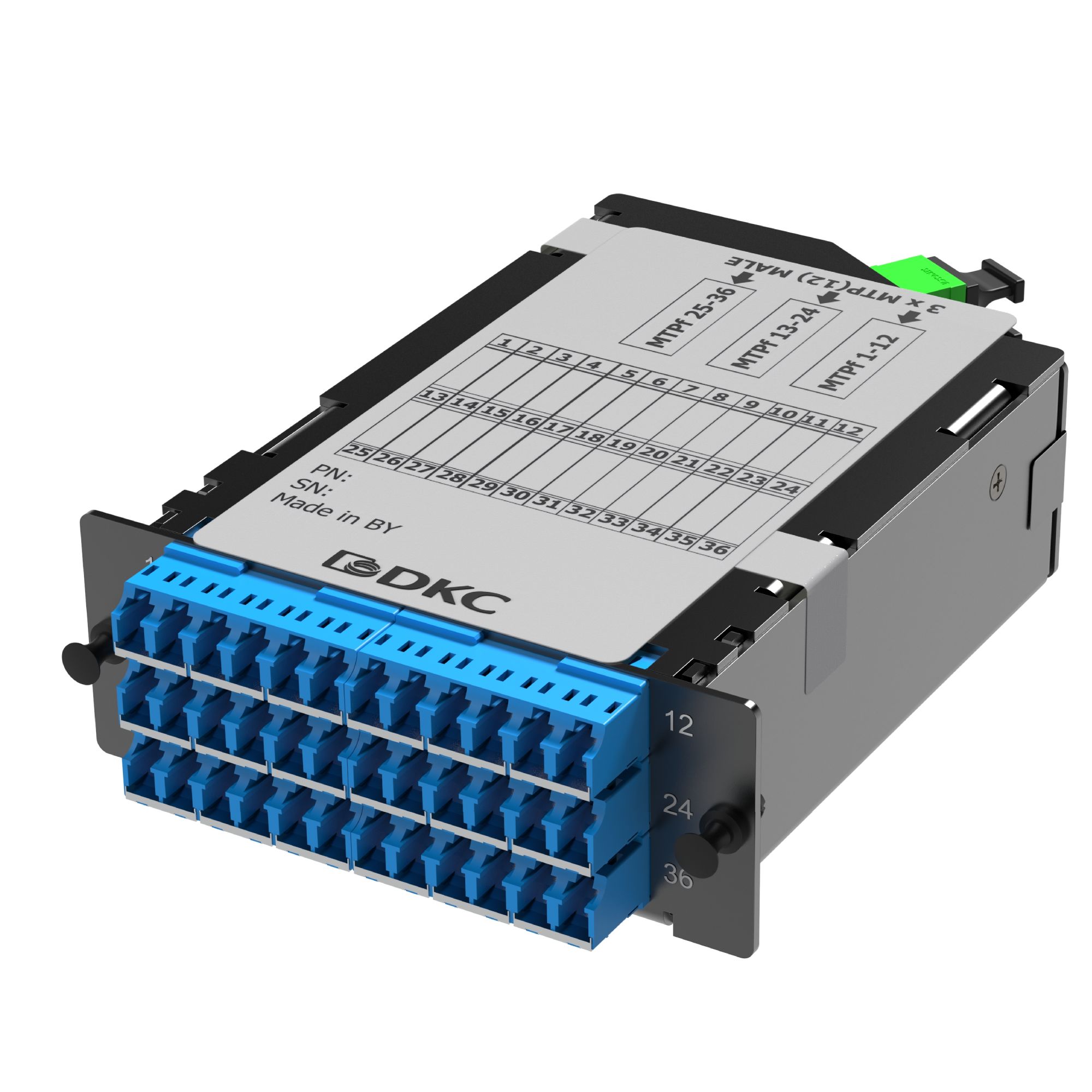 Претерминированная кассета 36 ОВ 09/125 OS2, 3xMTP(12)f/18xLC-UPC ...