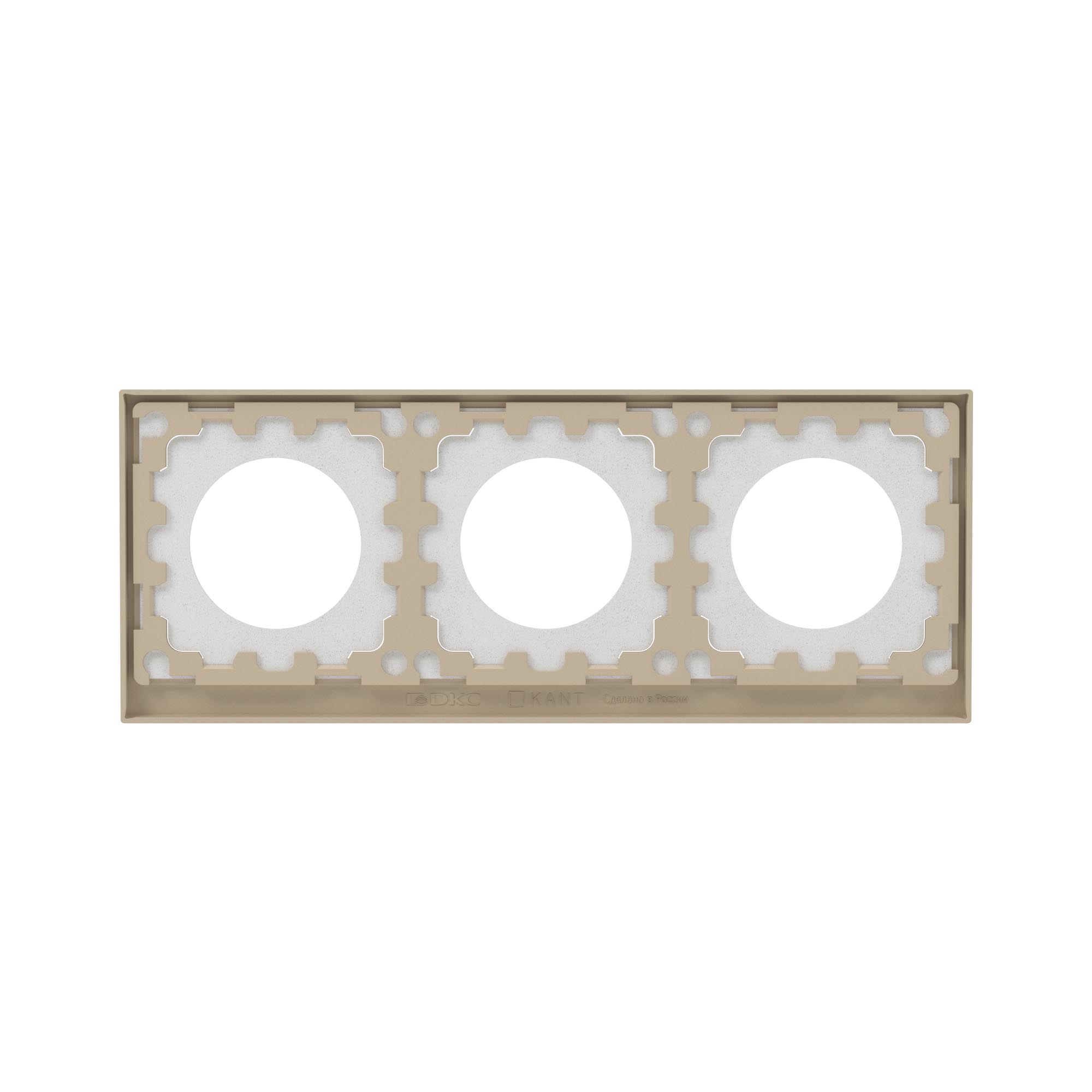Рамка 3 поста IP44, KANT, ванильный марципан