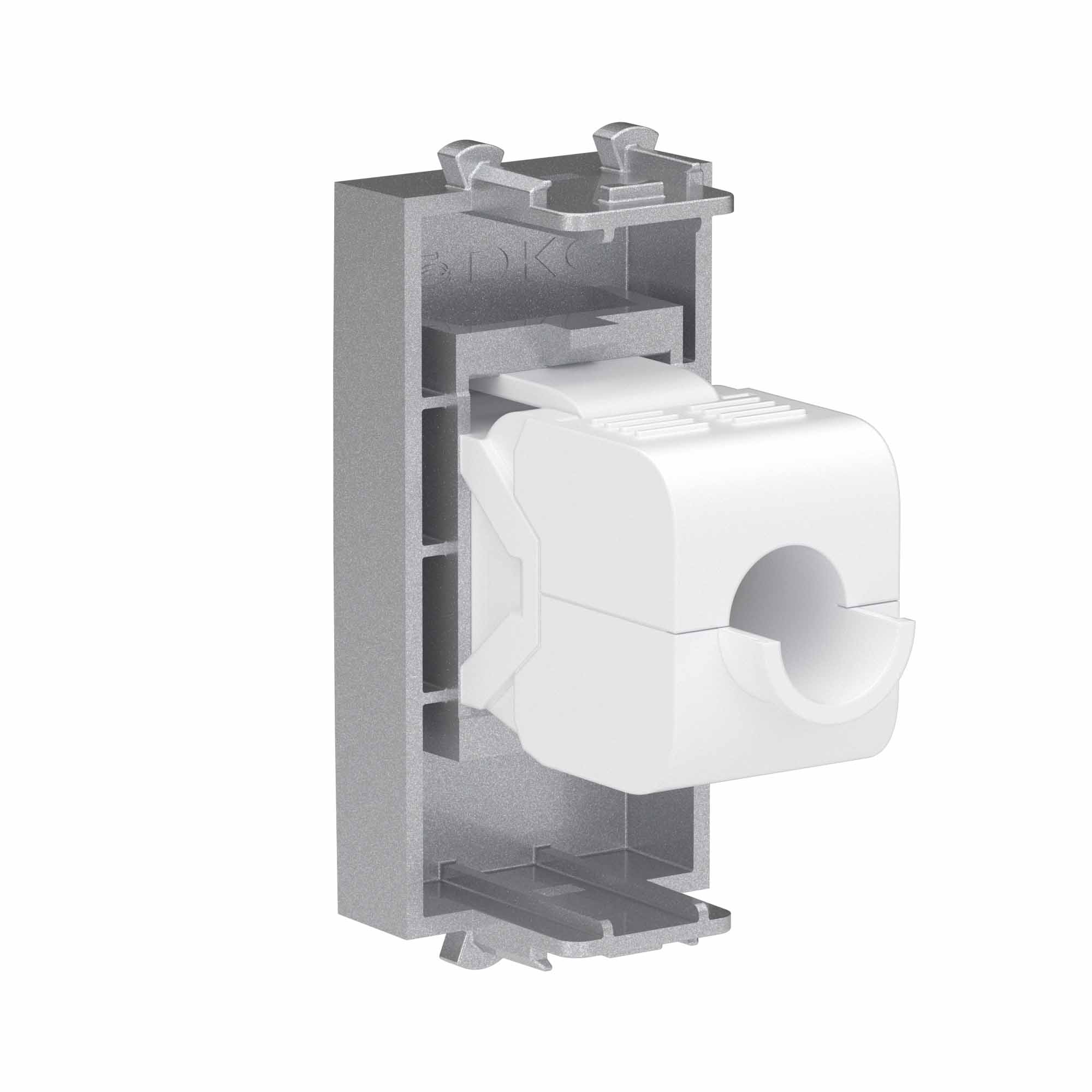 Компьютерная розетка RJ-45 без шторки модульная, кат.6А, Avanti, закаленная сталь, 1 модуль