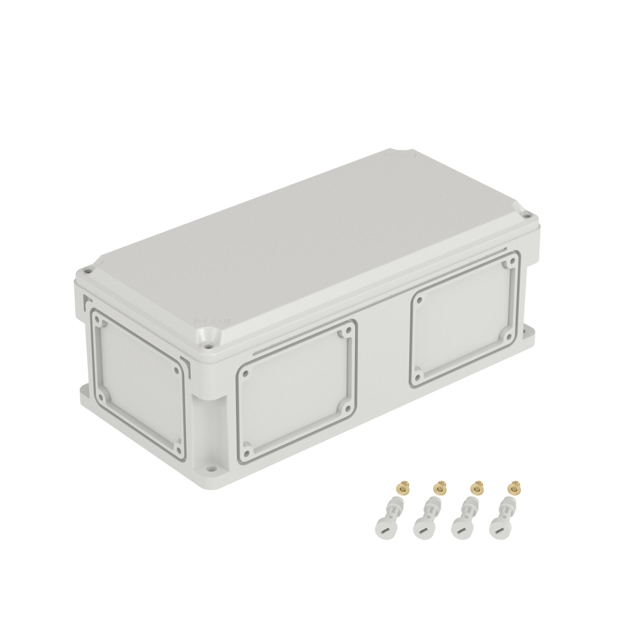 Корпус RAM box без МП 400х200х146 мм, с фланцами, непрозрачная крышка высотой 21 мм, IP66/IP67 Корпуса RAM box с выбивными фланцами и непрозрачной крышкой Корпус RAM box без МП 400х200х146 мм, с фланцами, непрозрачная крышка высотой 21 мм, IP66/IP67 DKC|ДКС