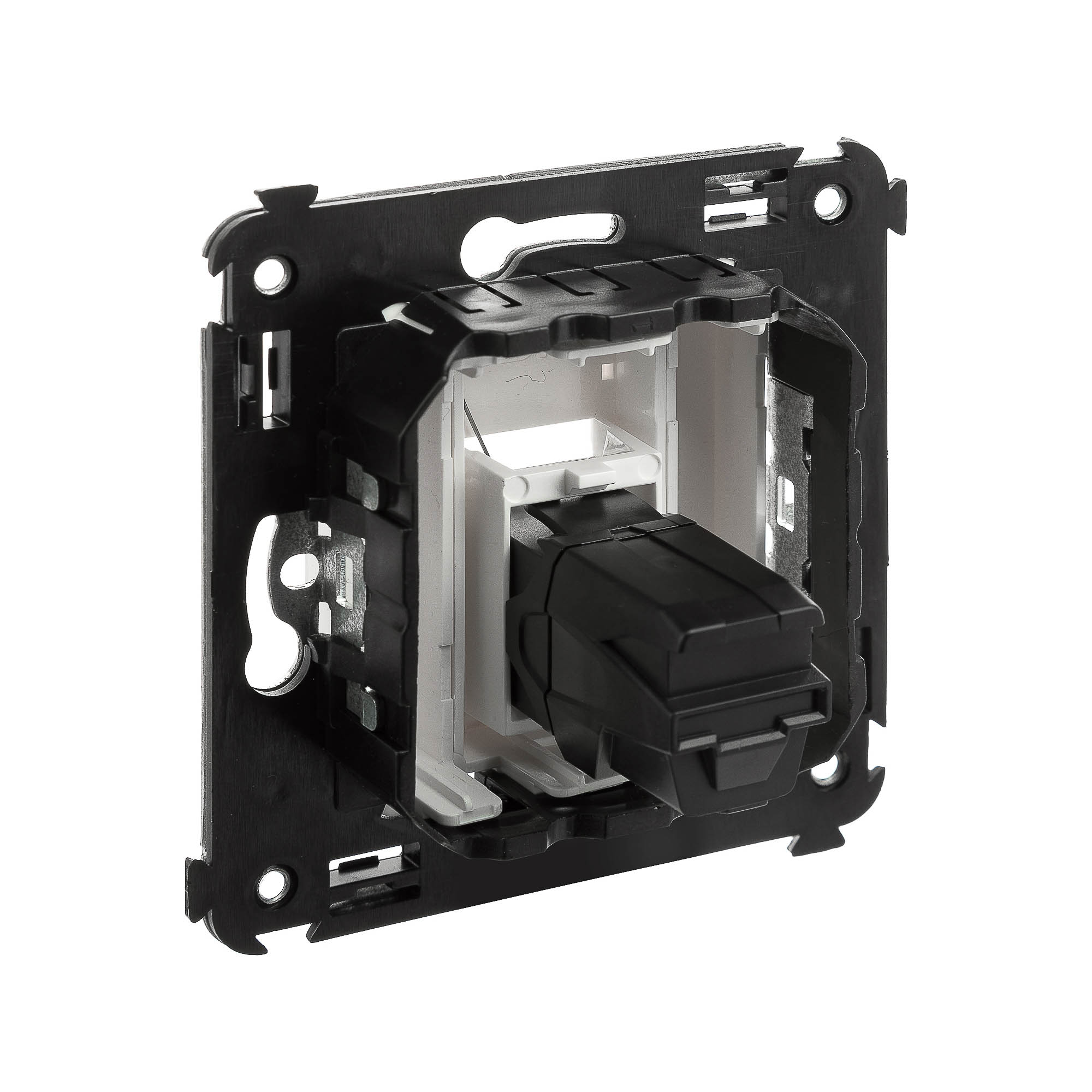 HDMI розетка одинарная в стену, тип А-А, Avanti, белое облако