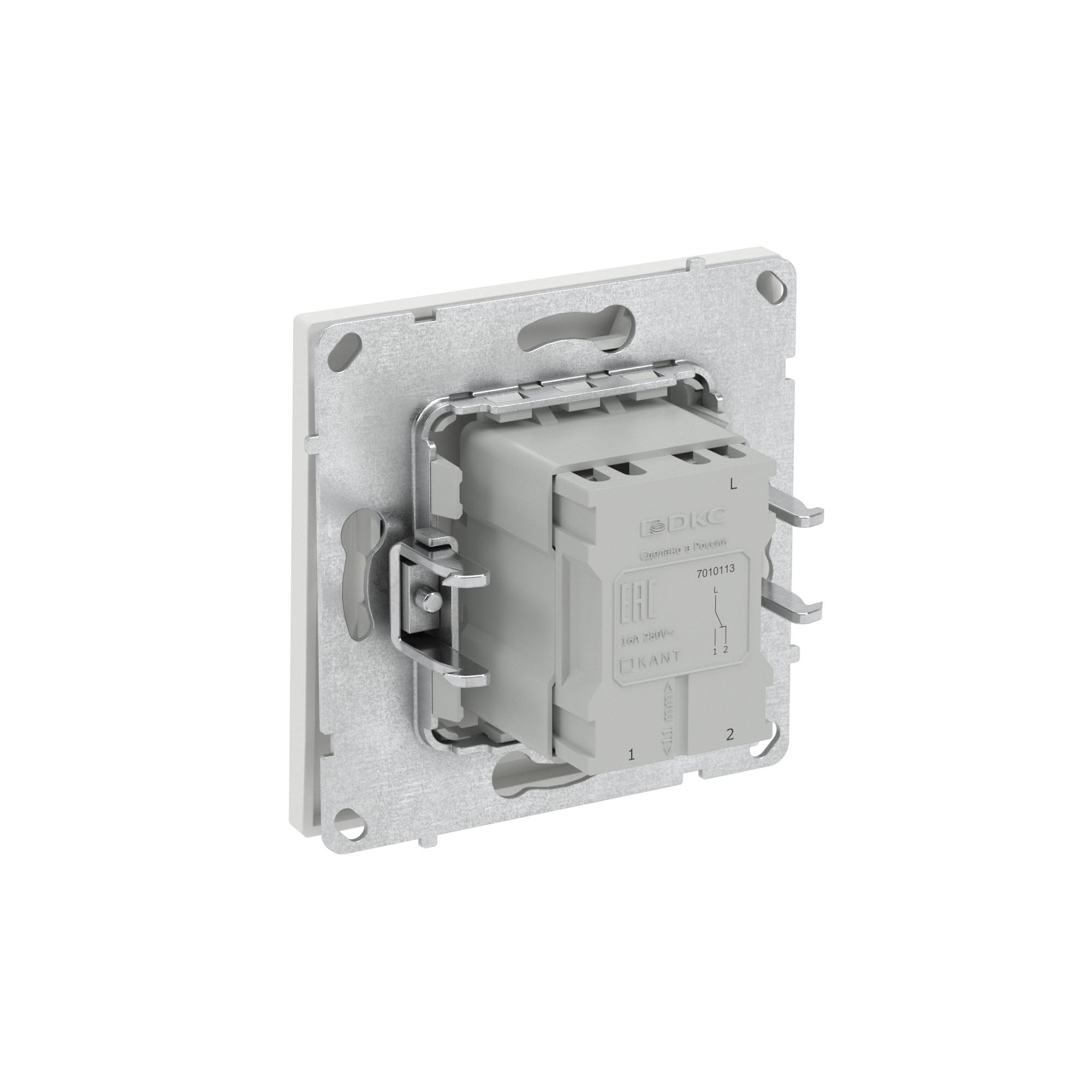 Переключатель одноклавишный, KANT, белый песок