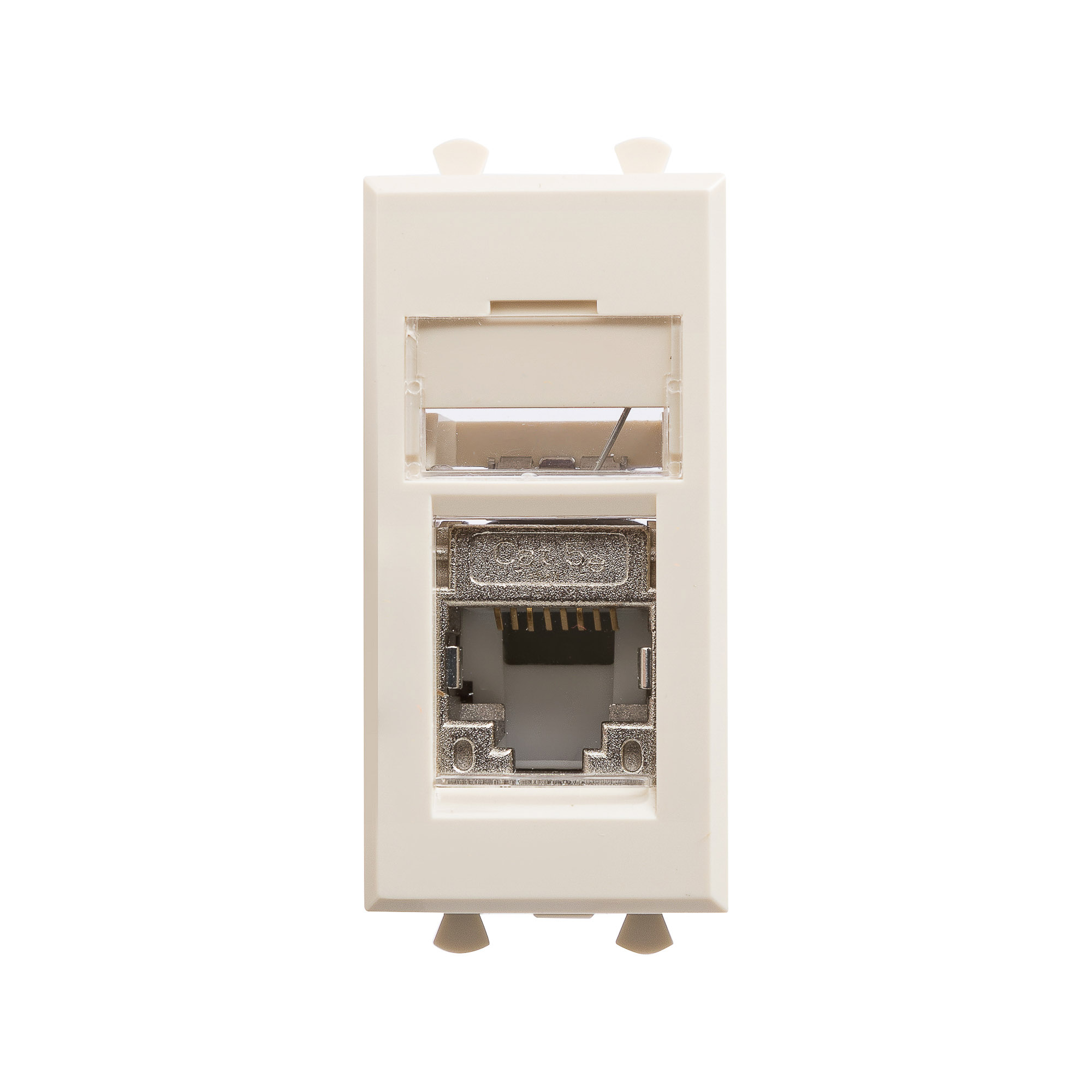 Компьютерная розетка RJ-45 модульная, кат.5е экранированная, "Avanti","Ванильная дымка", 1 модуль Компьютерные и телефонные розетки Компьютерная розетка RJ-45 модульная, кат.5е экранированная, "Avanti","Ванильная дымка", 1 модуль DKC|ДКС