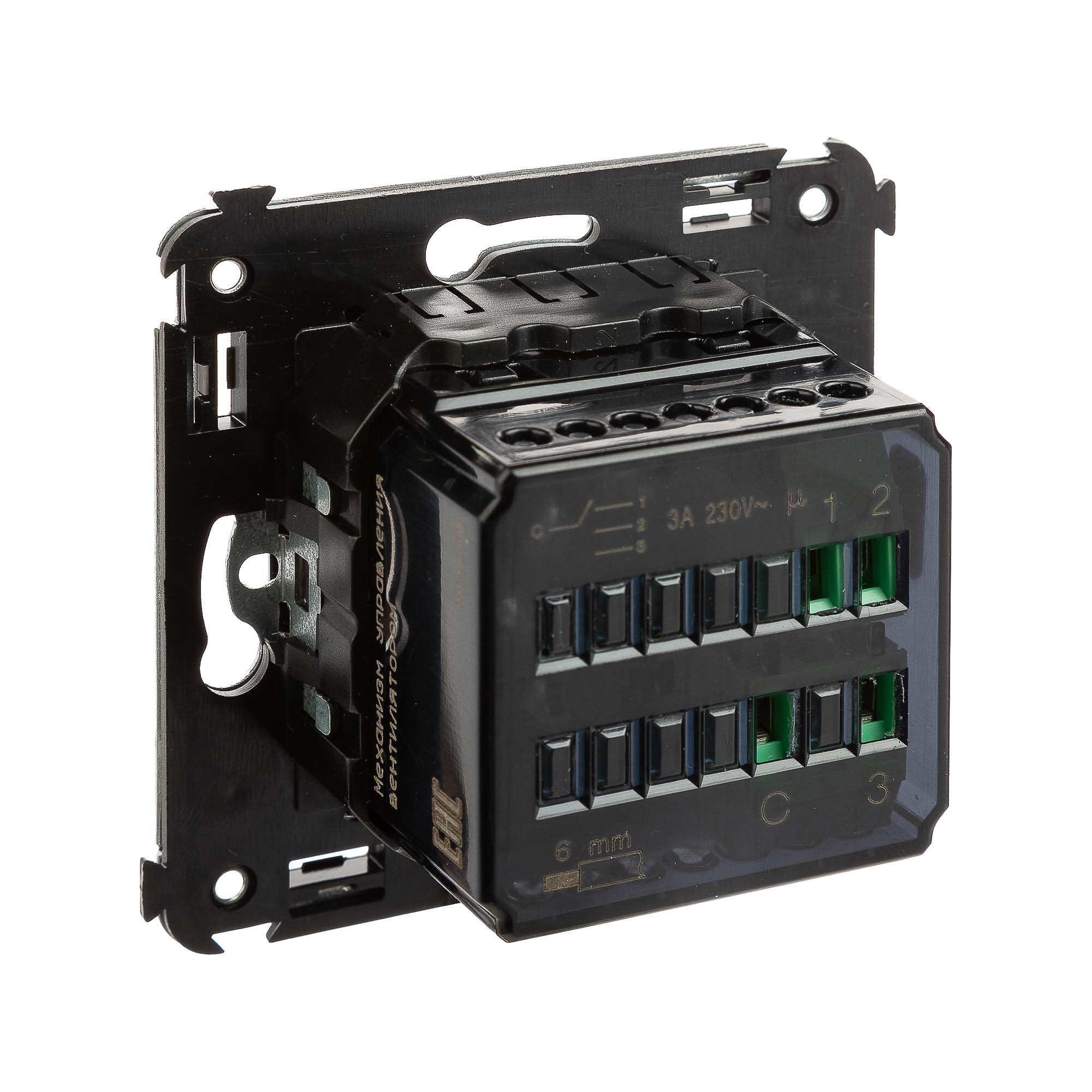 Механизм управления вентиляторами в стену, Avanti, черный квадрат