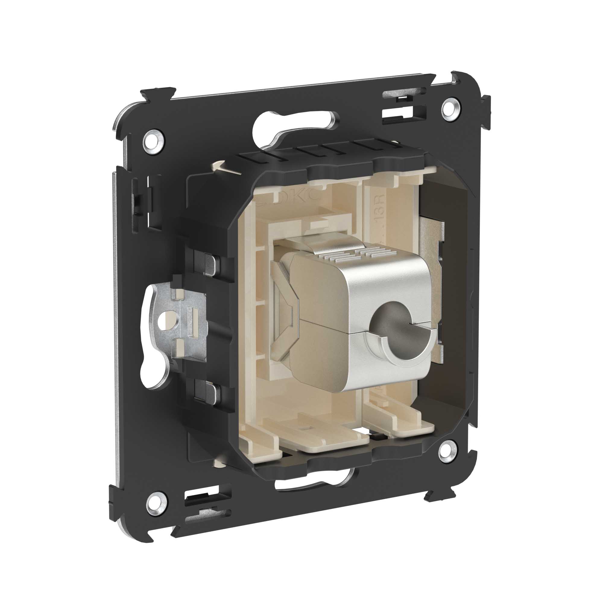 Компьютерная розетка RJ-45 без шторки в стену, кат.5e одинарная экранированная, Avanti, ванильная дымка