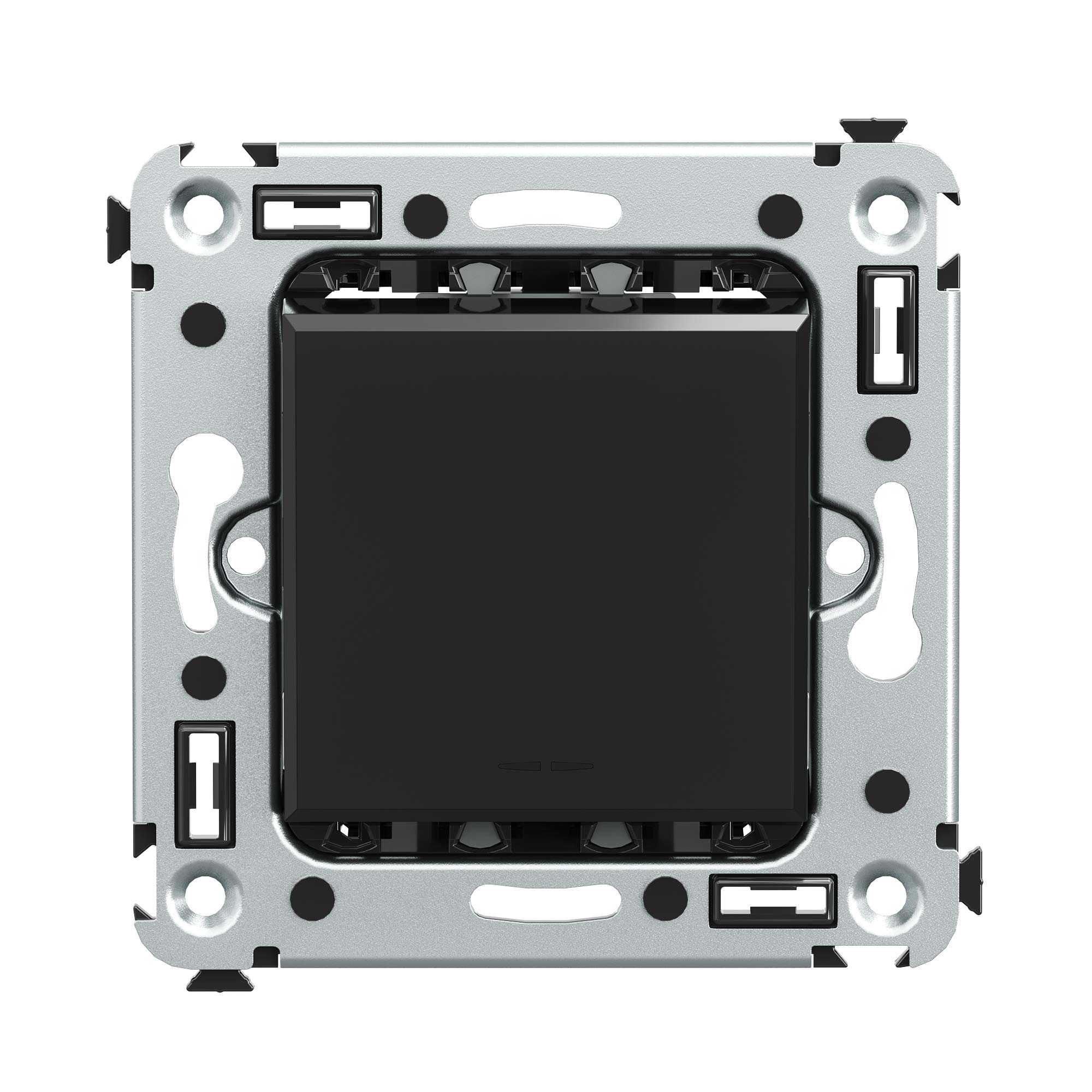 Переключатель одноклавишный в стену, Avanti, черный квадрат