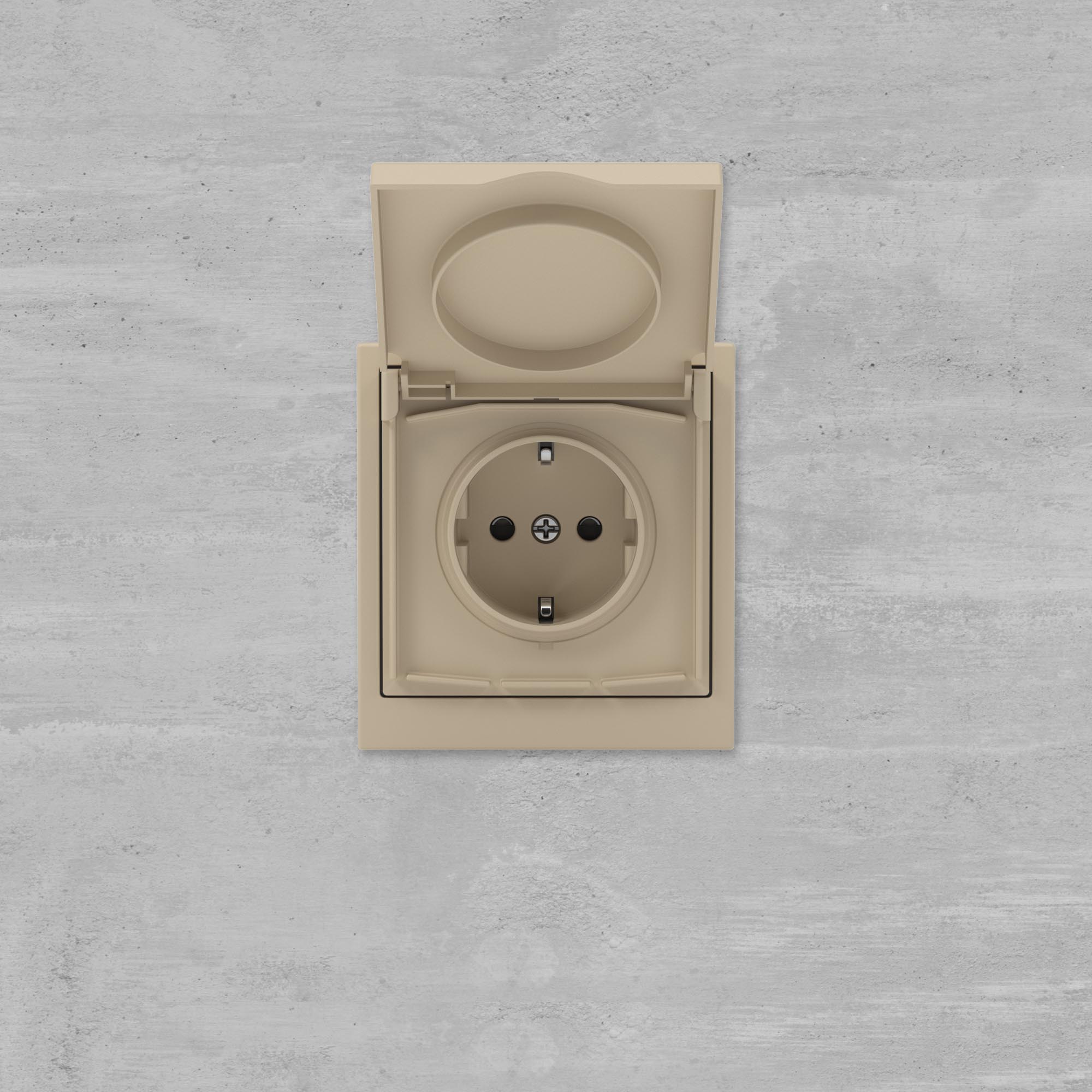 Рамка 1 пост IP44, KANT, ванильный марципан