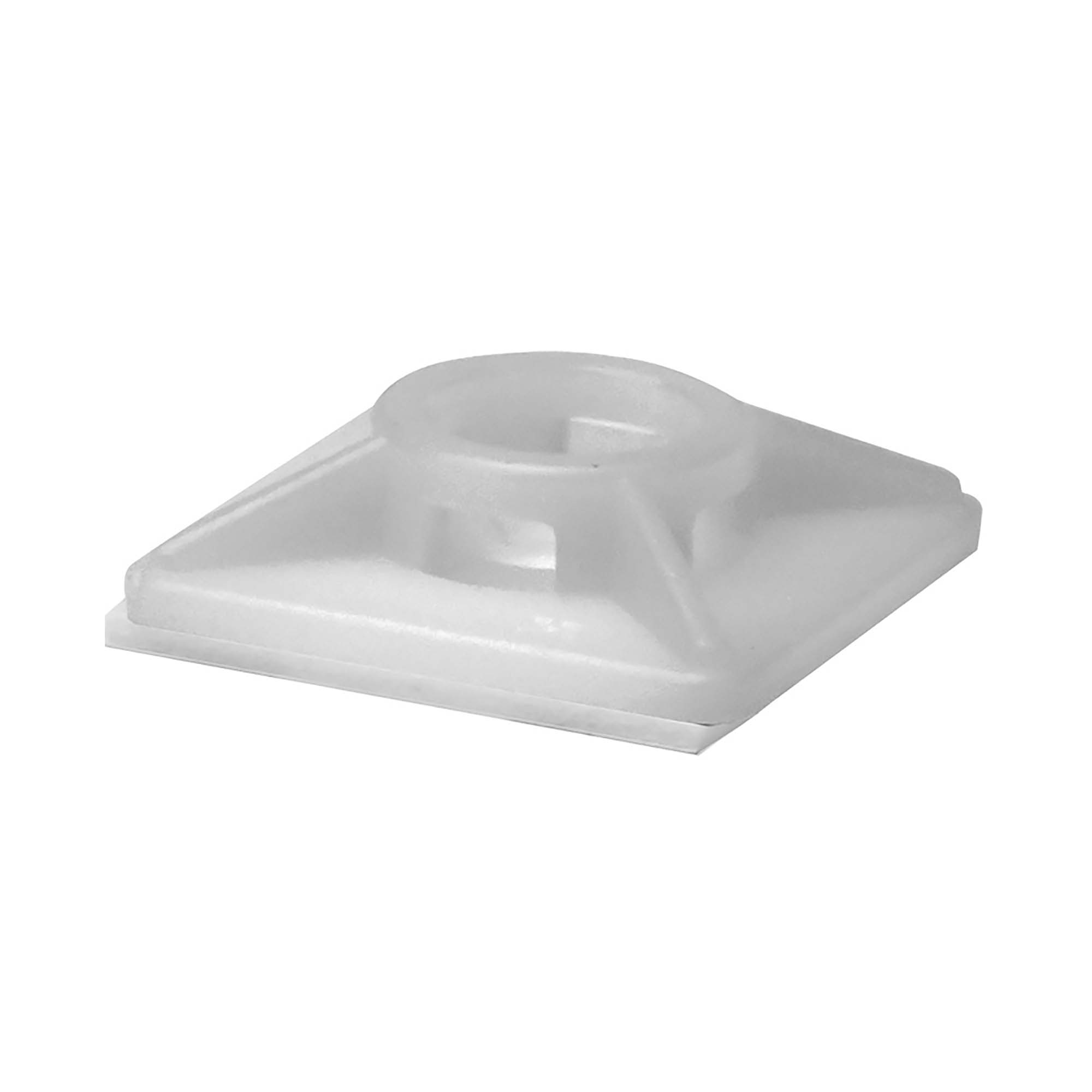 Монтажная база двойная самоклеящаяся 19x19, белая для хомутов шириной до 3,6мм