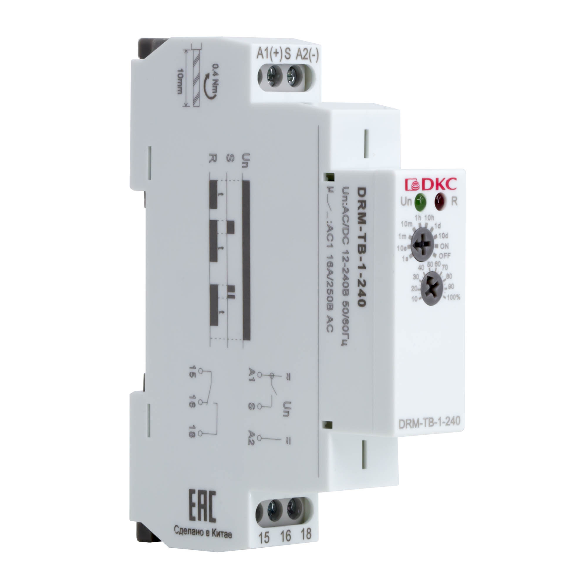 Реле времени, задержка выключения, конфигурация контакта 1CO, AС/DC 12-240В