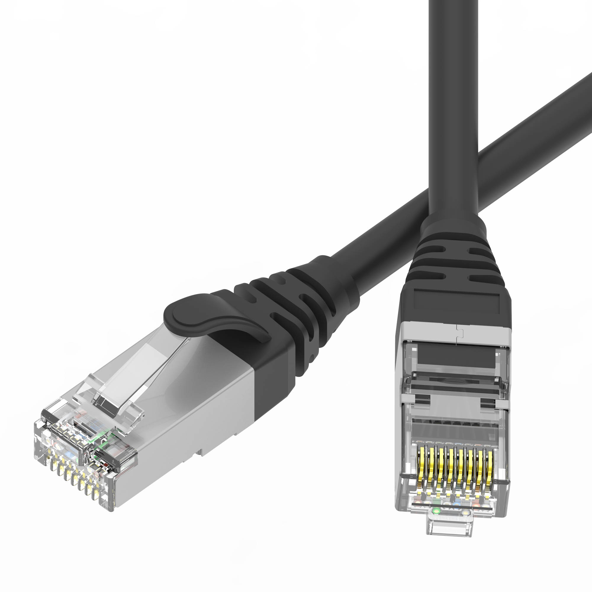 Коммутационные шнуры кат. 6 SLIM Патч-корд экранированный SLIM CAT6 U/FTP 4х2, 28 AWG, LSZH, чёрный, 0,5м DKC|ДКС