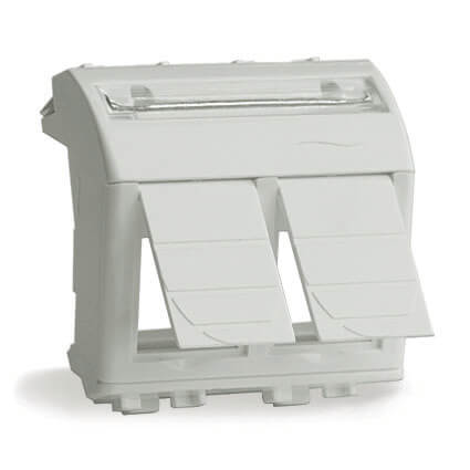 Адаптер для 2-х информационных разъемов Systimax, белый, 2мод