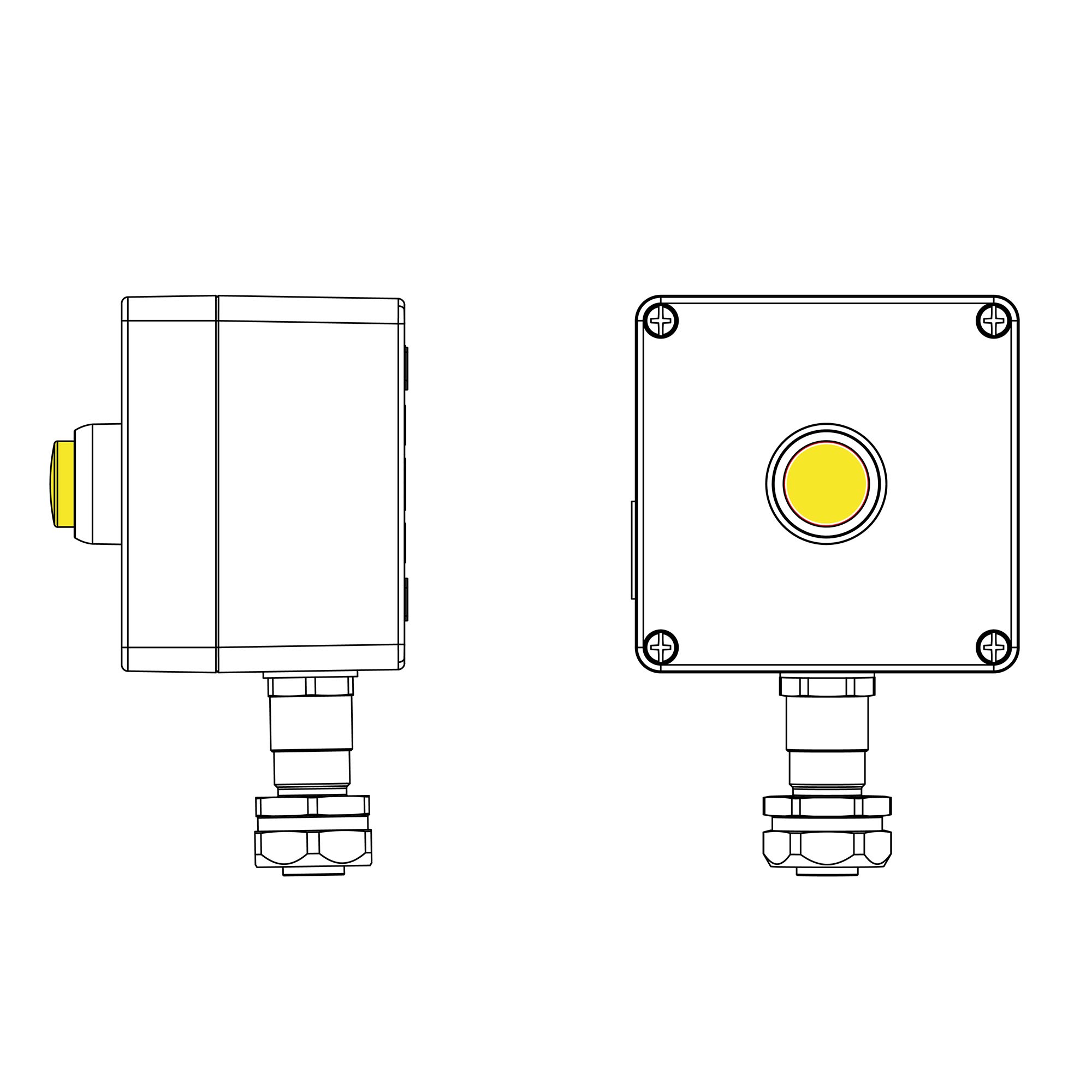 Взрывозащищенные посты Ex e Ex i Взрывозащищенный пост управления из алюминия CPE-A-12-(1xLY(250))-1xKAEPM2MHK-20(C)1Ex d e IIC Т5 Gb / Ex tb IIIC T95°C Db IP66 DKC|ДКС
