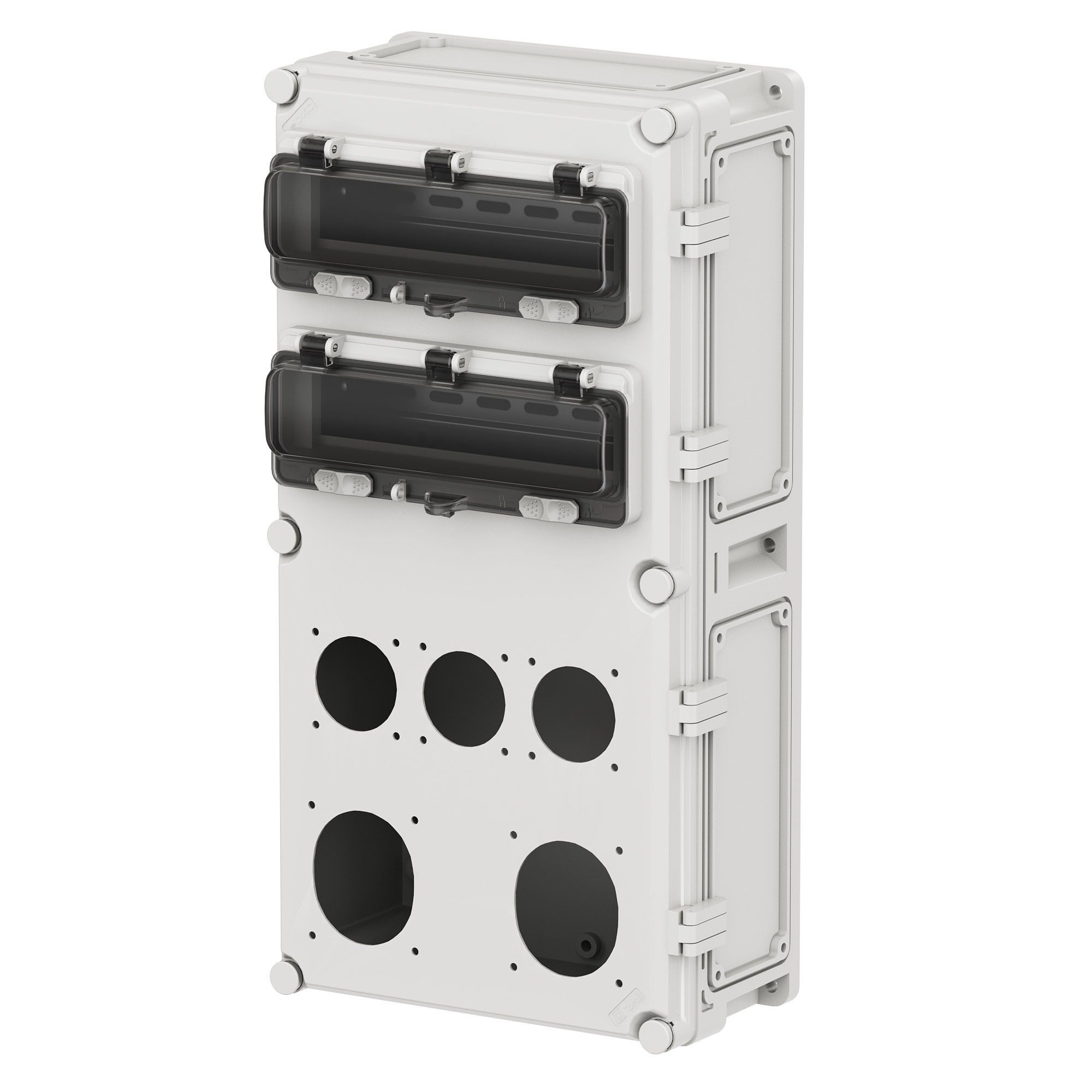 Корпус на 24 модуля, розетки модели PAS 2шт, розетки модели PSS 3шт,IP66