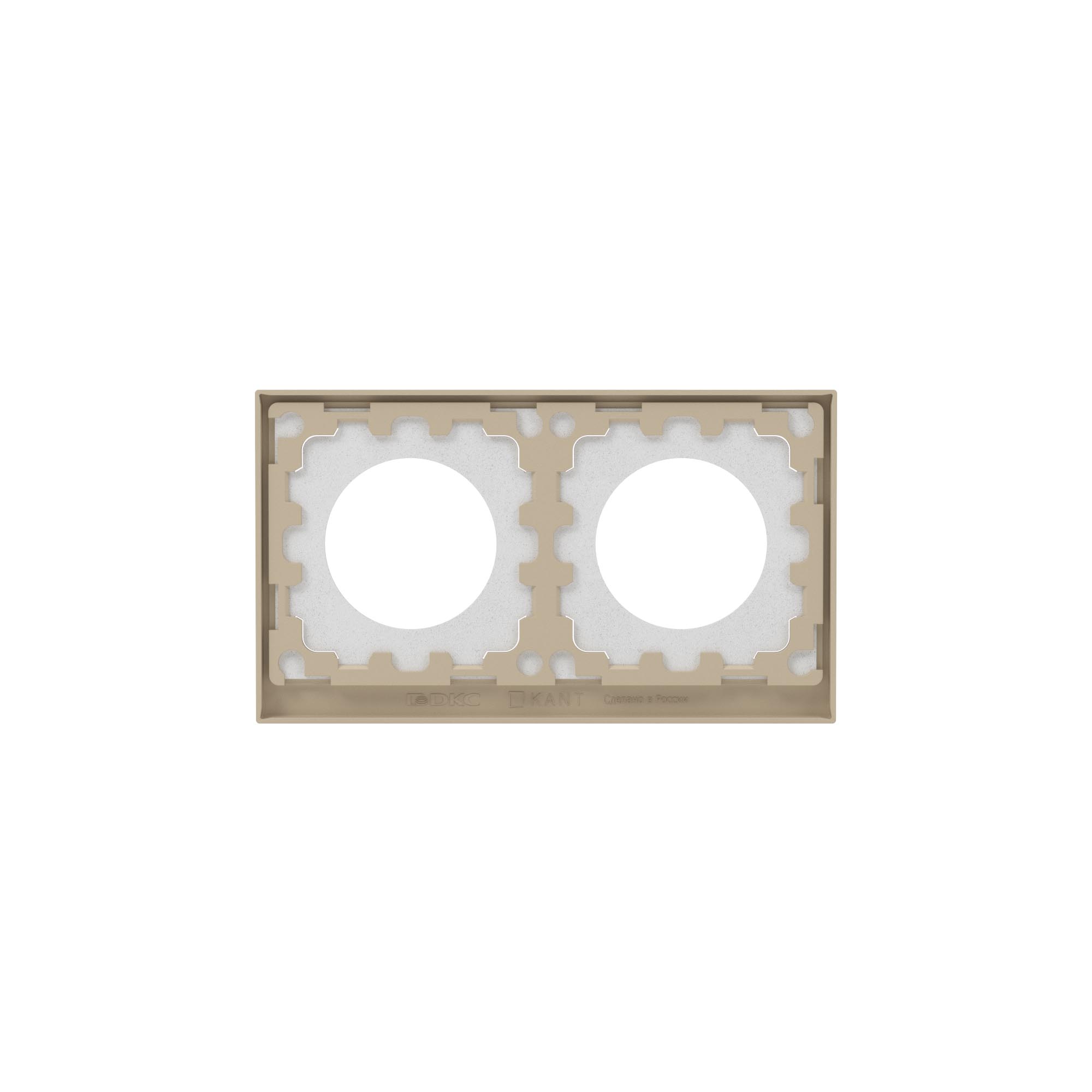 Рамка 2 поста IP44, KANT, ванильный марципан