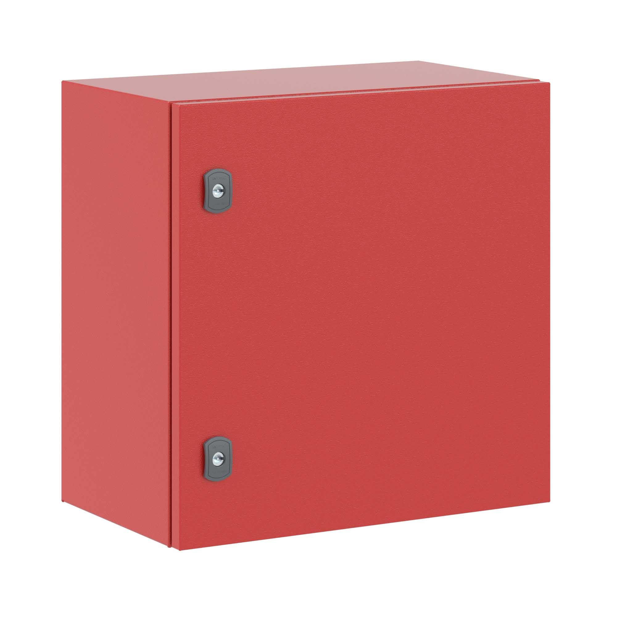 Корпуса навесные ST со сплошной дверью и с МП, красный цвет RAL3020 Корпус навесной ST с М/П ВxШxГ 500x500x300 мм, RAL3020, IP66 DKC|ДКС