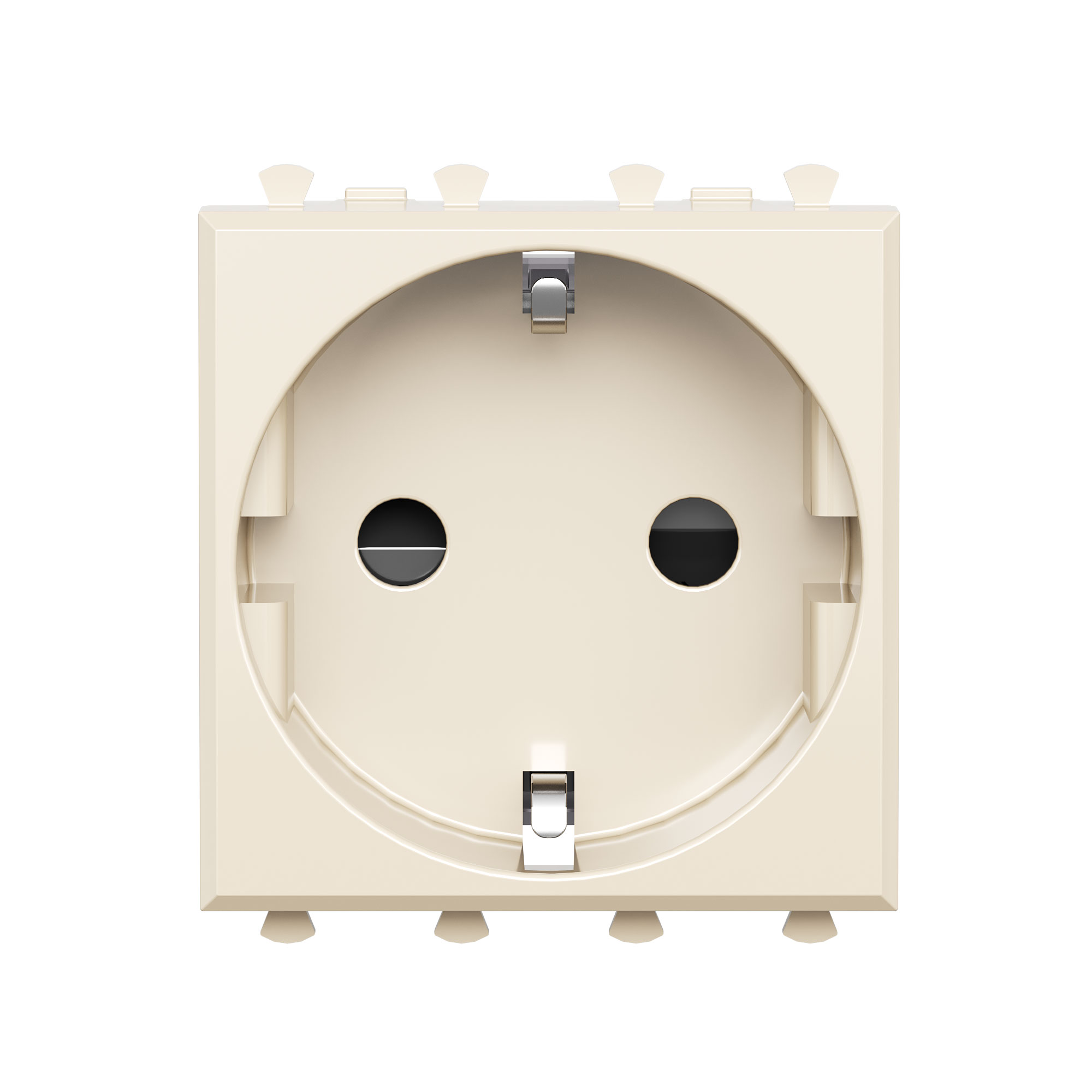 Розетка модульная, 2P+E, с з/ш, Avanti, ванильная дымка, 2 модуля