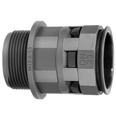 Straight metric thread connector flex. tube - box DN 10 mm, М16х1,5, polyamide, black color